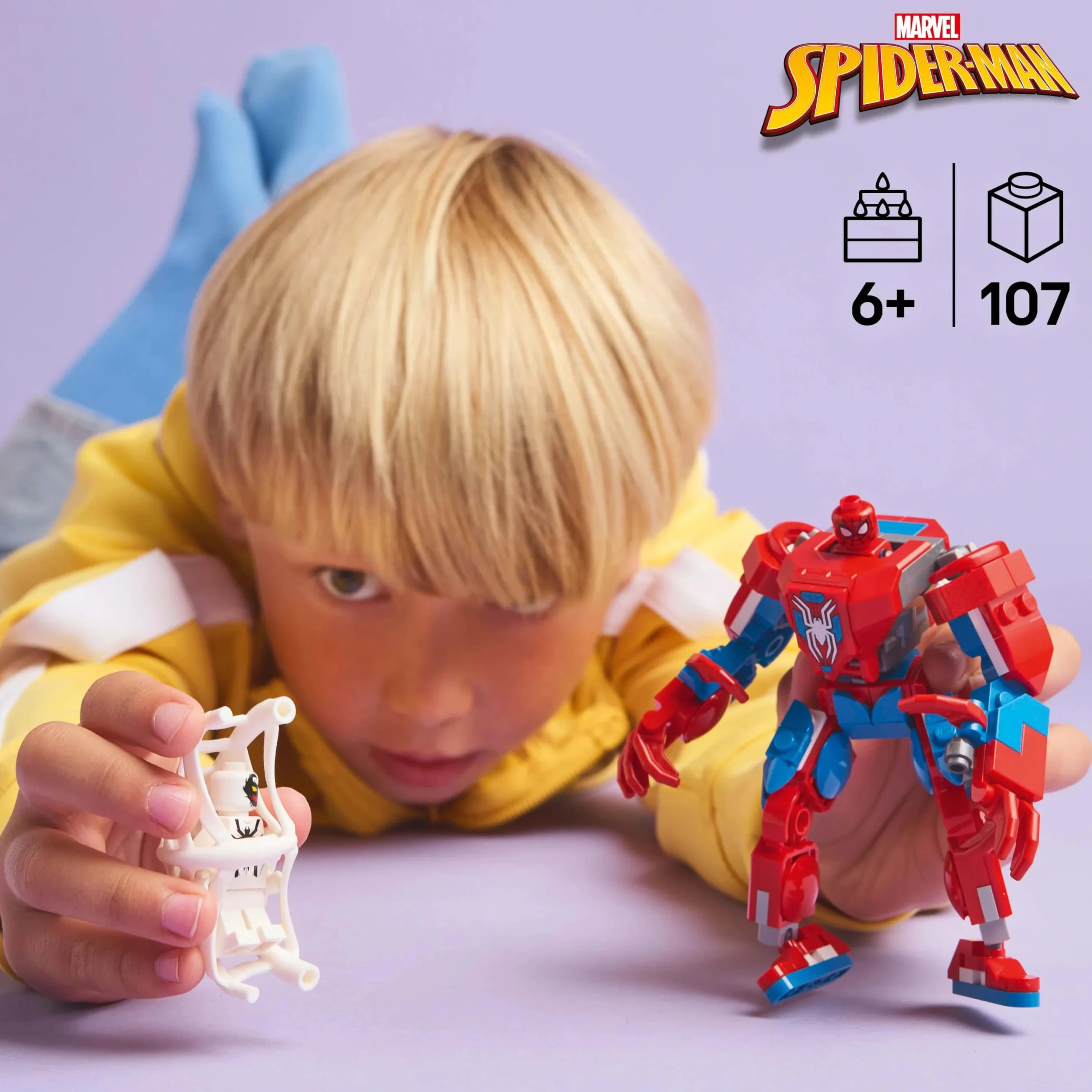 LEGO Marvel Mech Spider-Mana kontra Anti-Venom, Figurka Akcji do Zbudowania, Zabawka Konstrukcyjna dla Dziecka, dla Chłopców i Dziewczynek do Odgrywania Ról, Pomysł na Prezent dla 6-latka 76308