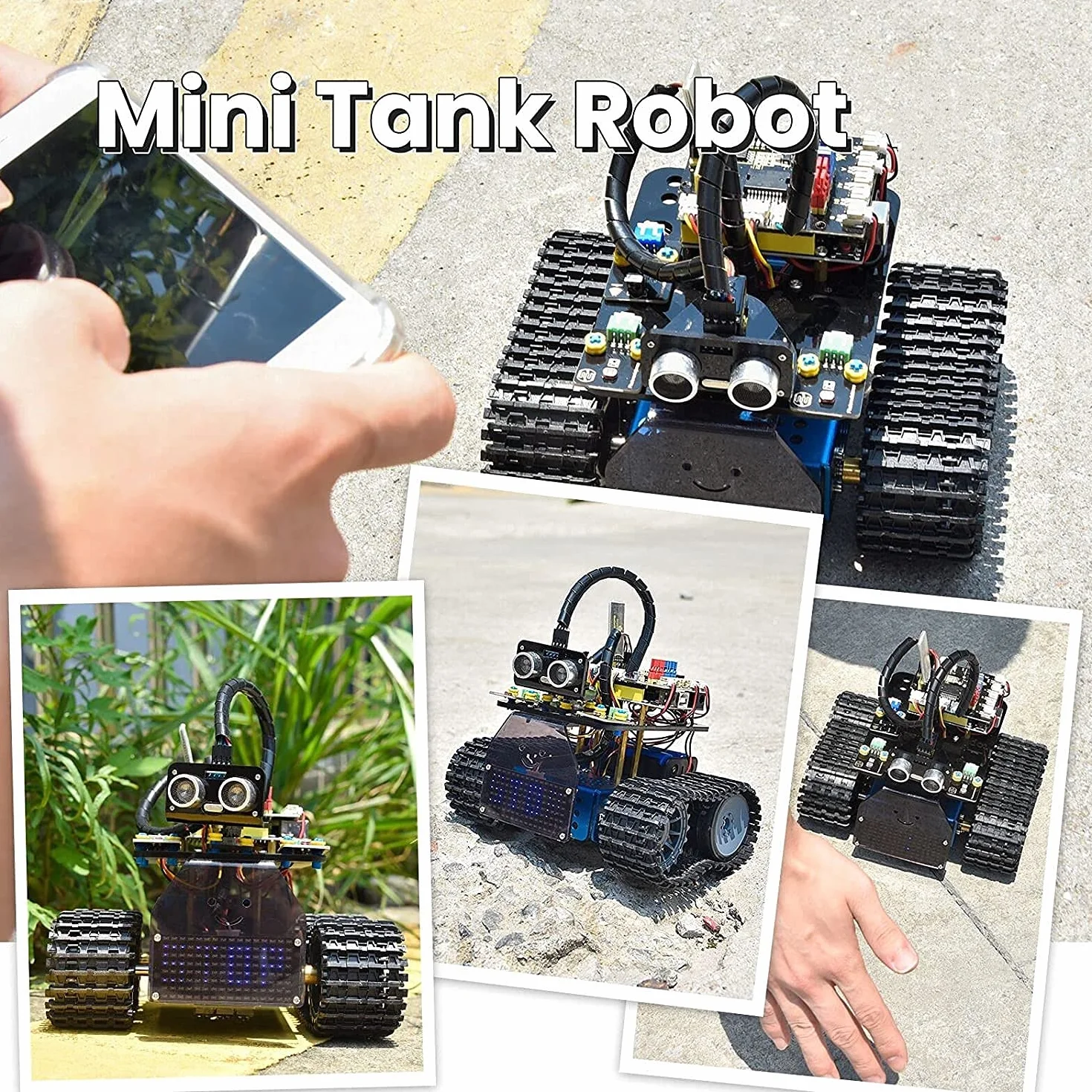 KEYESTUDIO Smart Robot Car Kit zestaw kompatybilny z Arduino IDE elektronika z mikrokontrolerem, moduł śledzenia linii, czujnik ultradźwiękowy, moduł Bluetooth, robot do zabawy dla dzieci