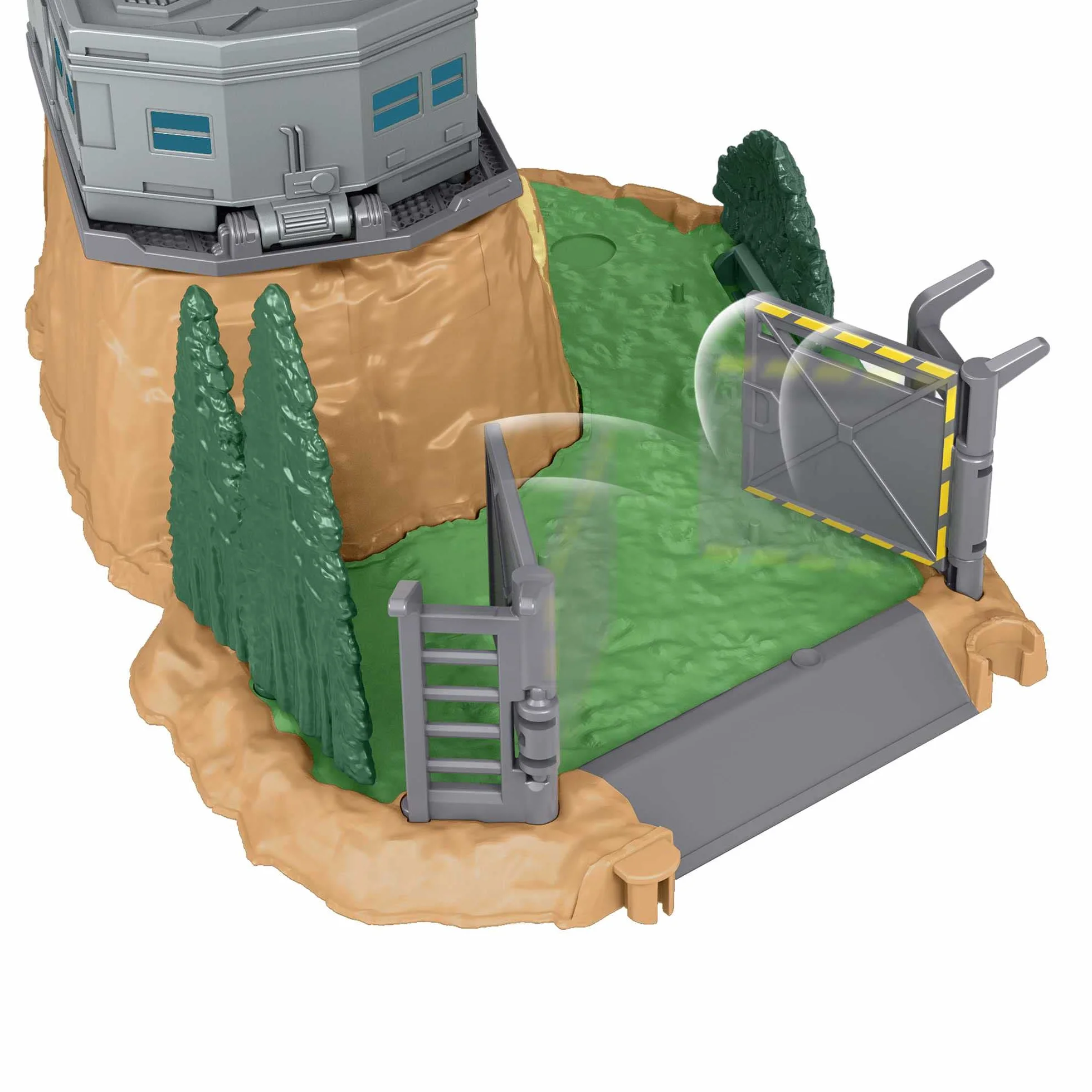 Jurassic World: Dominion Ucieczka dinozaura Minifigurki Zestaw z 2 minifigurkami dinozaurów, kilkoma obszarami zabawy, wyrzutniami i „łamiącymi się” elementami, dla dzieci od 4 roku życia, HFF12
