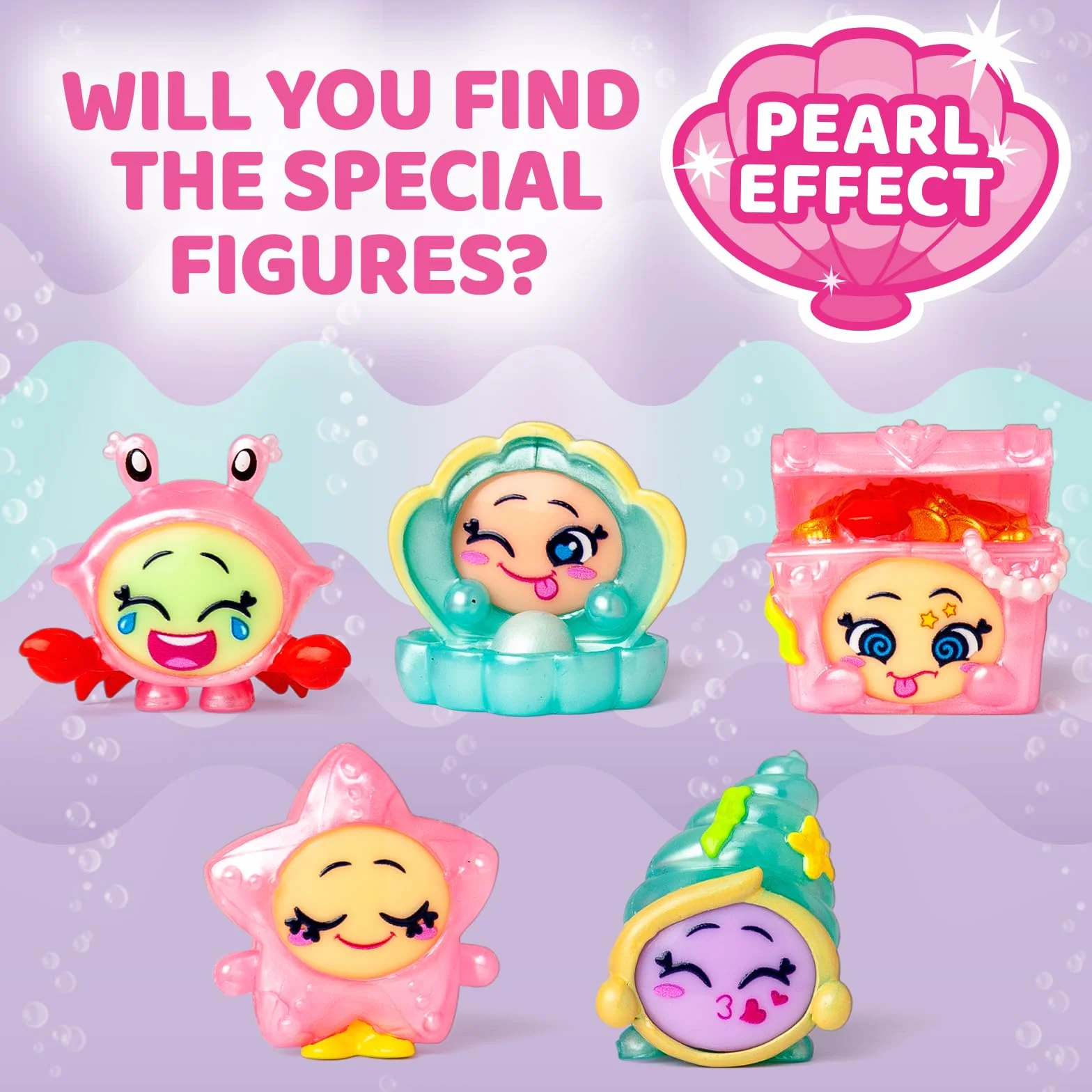 MOJI POPS Pearl Series - One Pack. Pudełko z 24 kopertami niespodzianek z figurkami kolekcjonerskimi z dwustronnymi buźkami. Każda koperta zawiera 1 niespodziankę Mojipop i 1 listę kontrolną