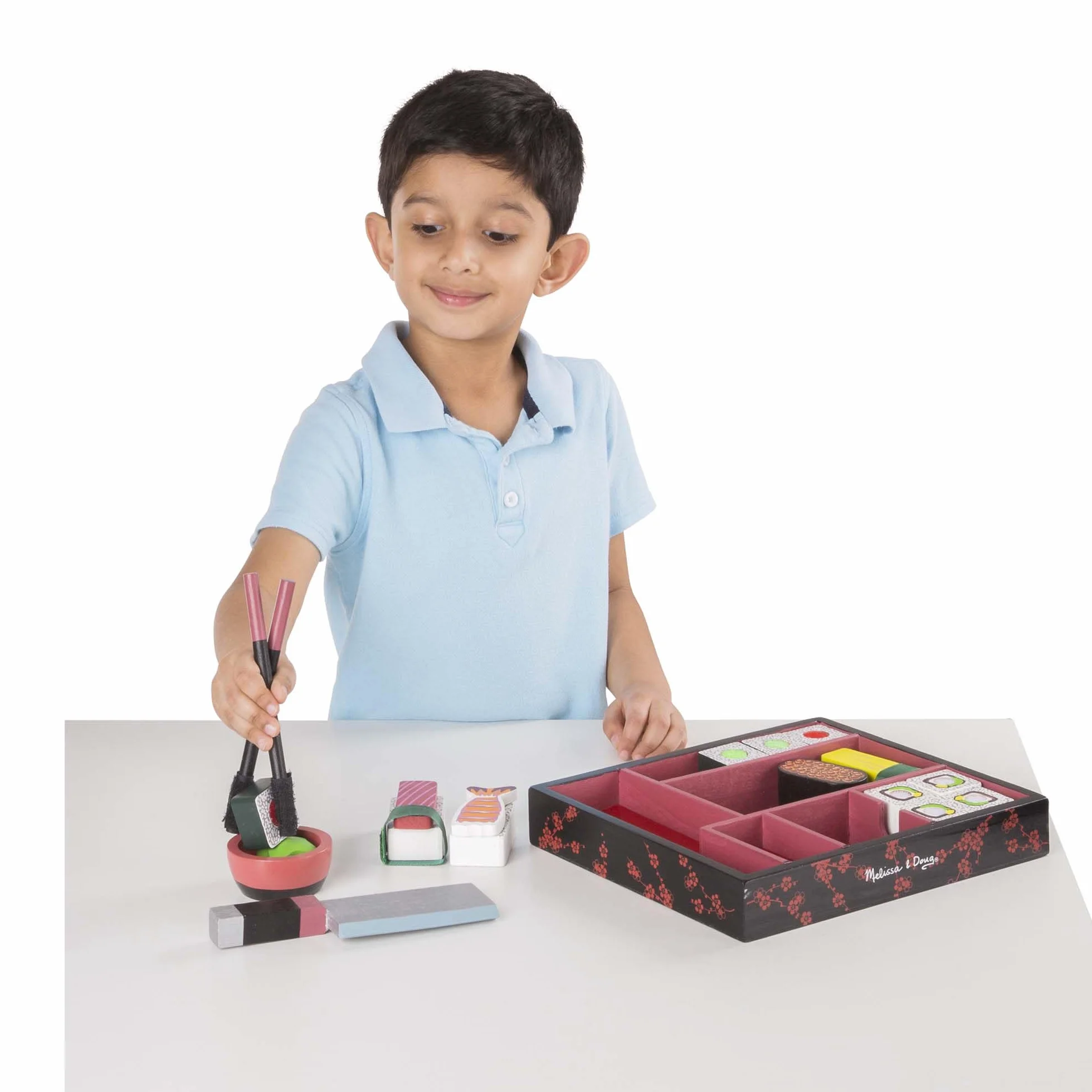 Melissa & Doug – zabawkowy zestaw do krojenia sushi | zabawa imaginacyjna | zabawkowe jedzenie | 3+ | prezent dla chłopca lub dziewczynki