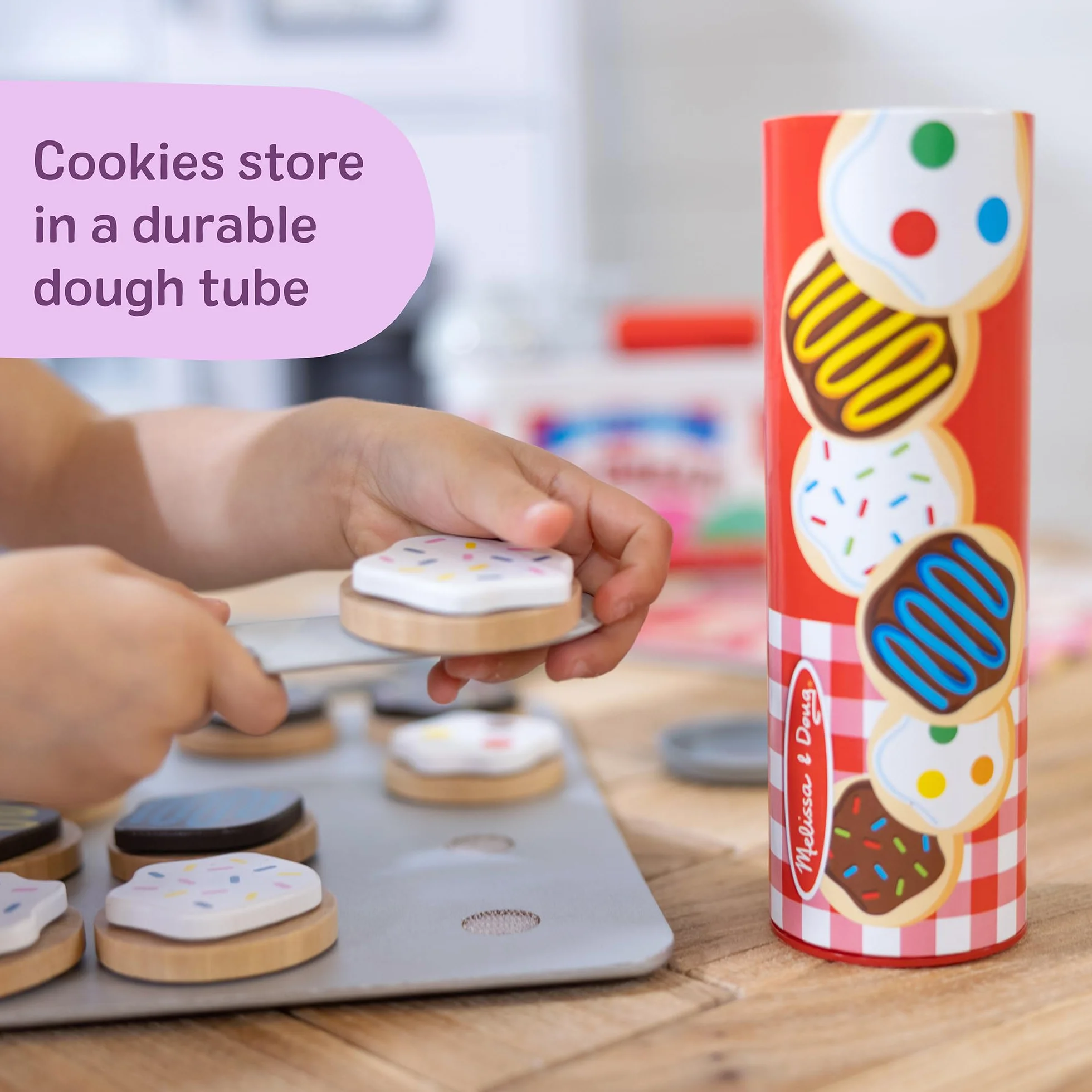 Melissa & Doug drewniany zestaw z ciasteczkami Zabawa Imaginacyjna Drewniane zabawki jedzenie 3+ Prezent dla chłopca lub dziewczynki