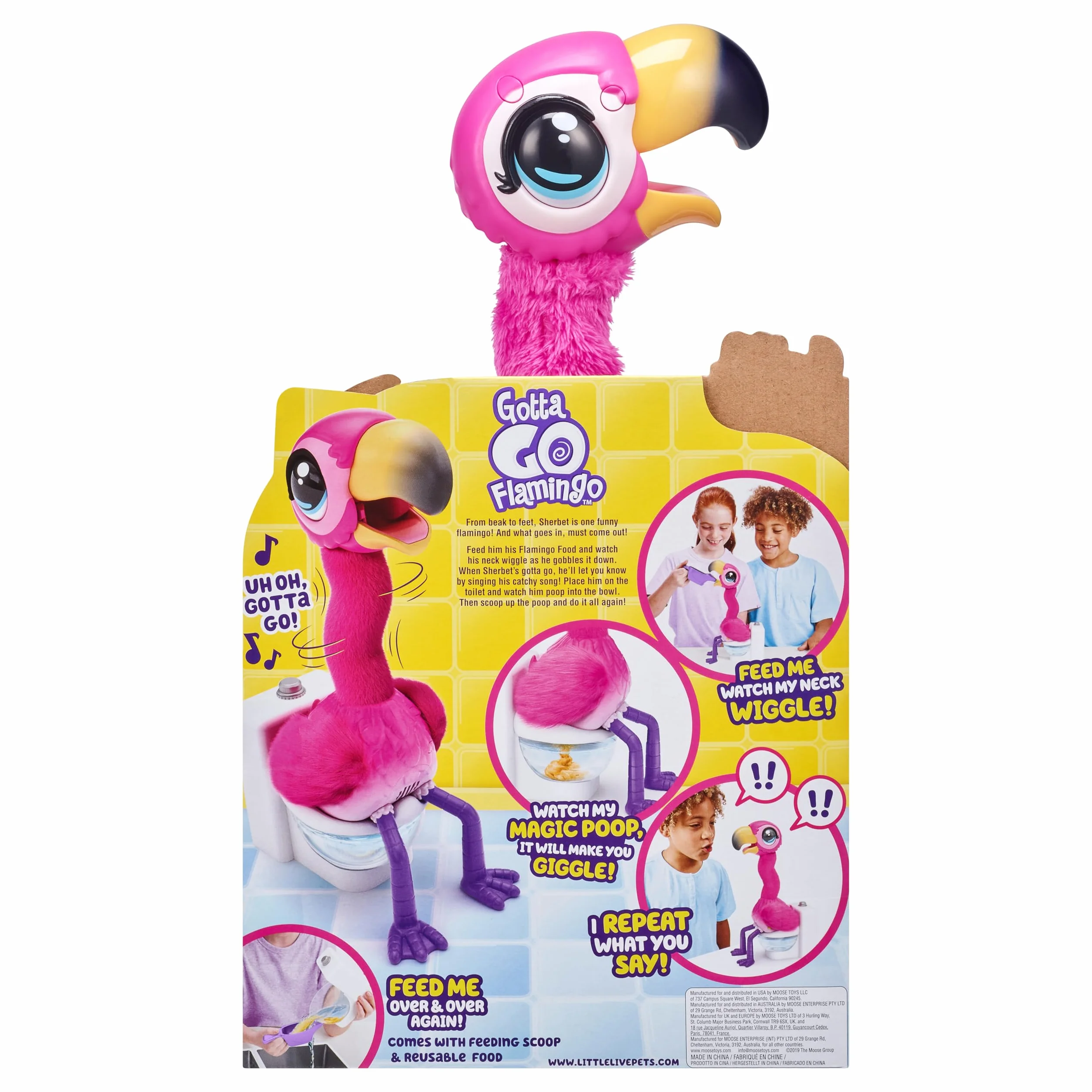 Little Live Pets - Gotta Go Pink Flaming - interaktywna i elektroniczna zabawka, 4+.