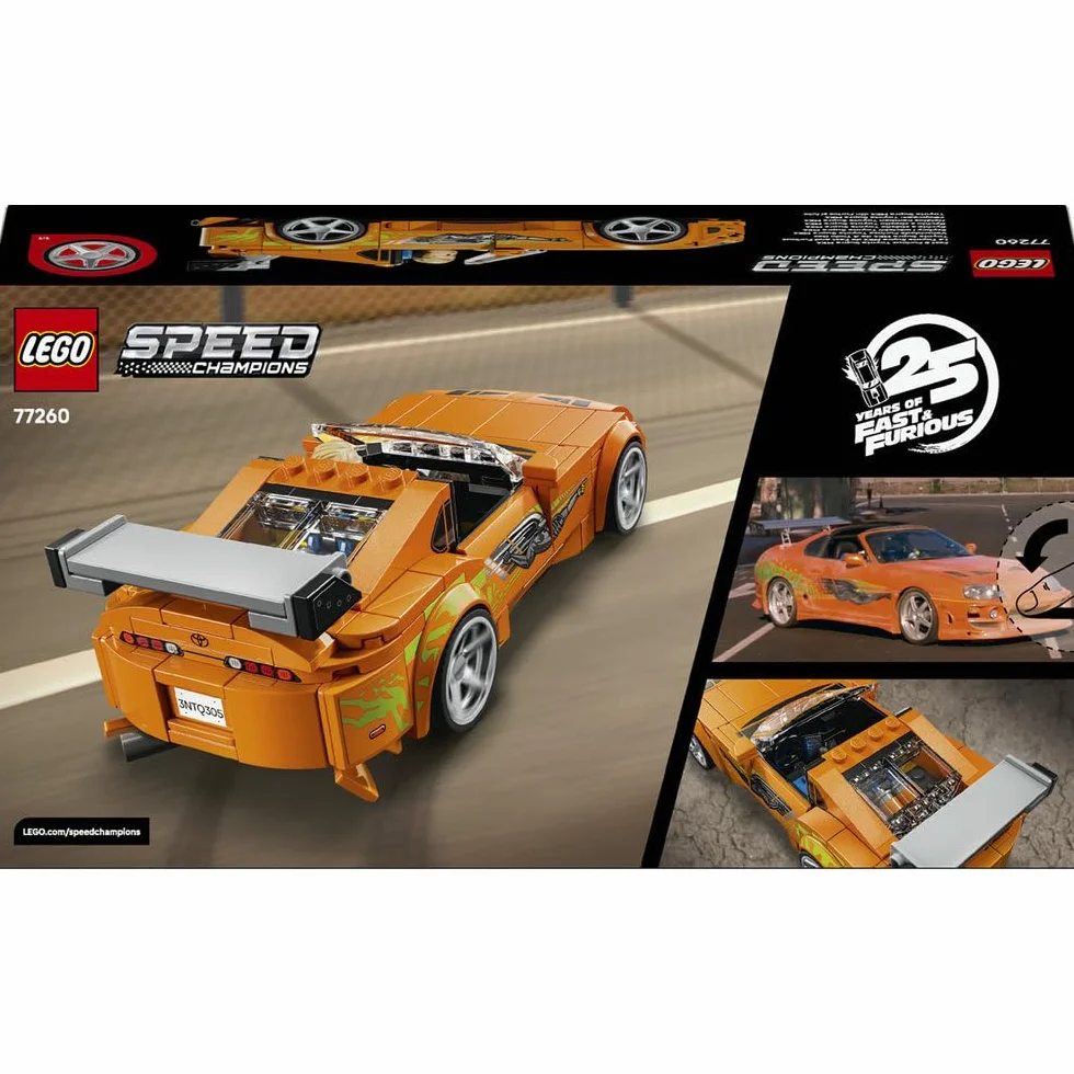 LEGO Speed Champions Szybcy i wściekli Toyota Supra MK4, zabawka konstrukcyjna dla chłopca lub dziewczynki, zestaw z zabawkowym samochodem sportowym, pomysł na prezent dla 10-latka 77260