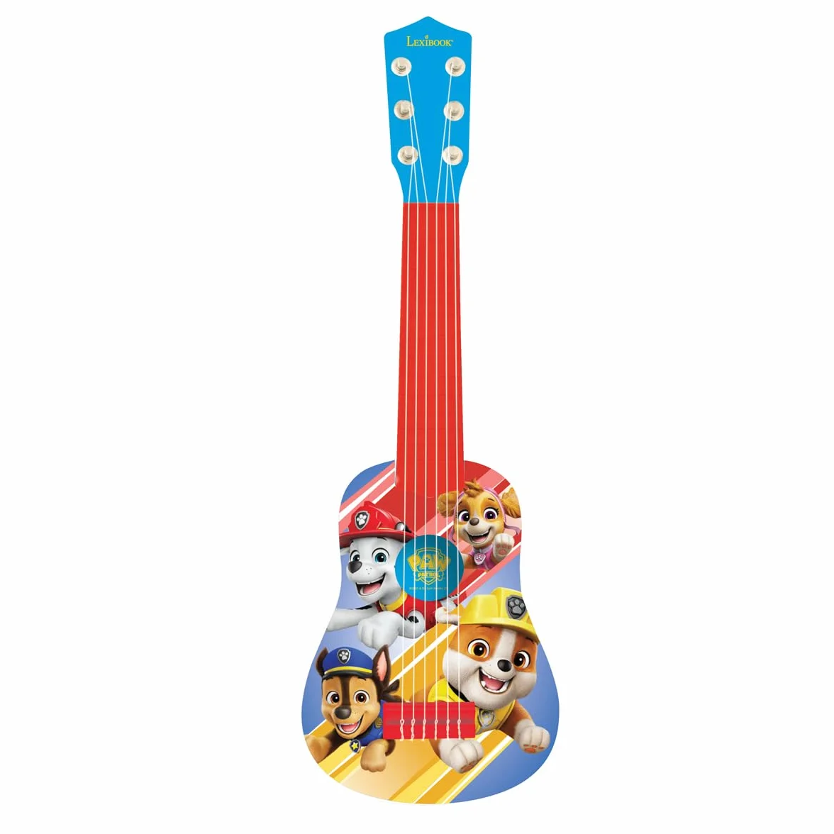 Lexibook Psi Patrol Chase My First Gitara, 6 Strun Nylonowych, 53 cm, Przewodnik w Zestawie, Niebieski, Czerwony, K200PA