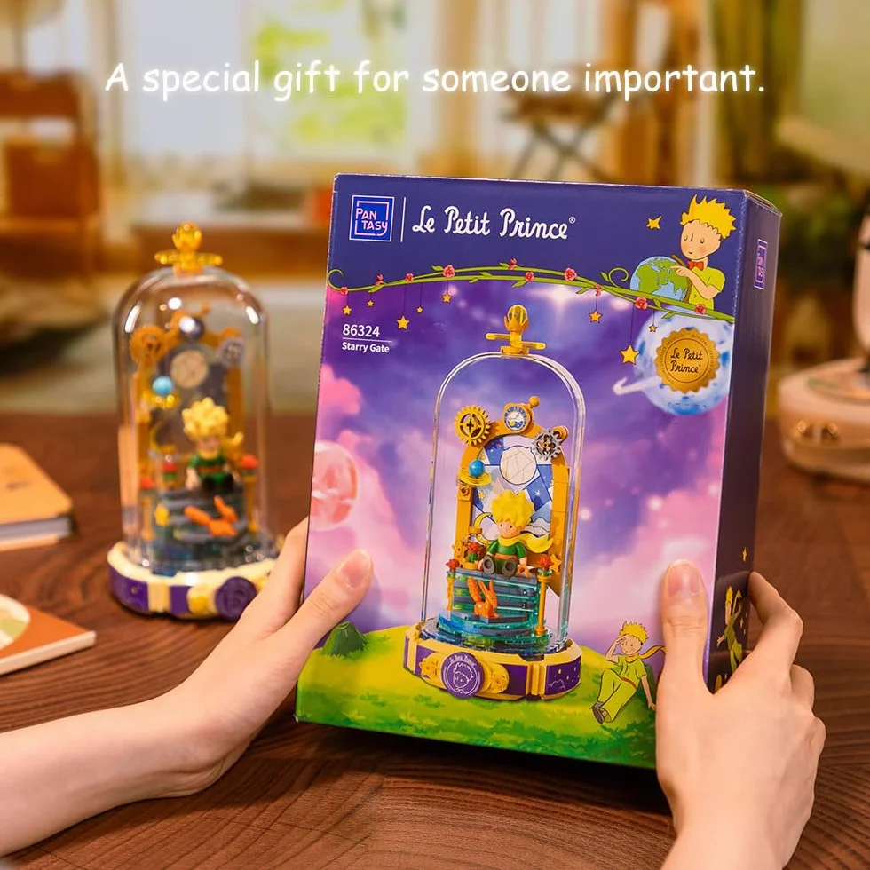 PANTASY Le Petit Prince zestaw klocków Gwiezdna Brama – Kreatywny model DIY z minifigurką i przezroczystą osłoną ochronną. Idealny prezent dla dorosłych i dzieci. Premium klocki do dekoracji domu