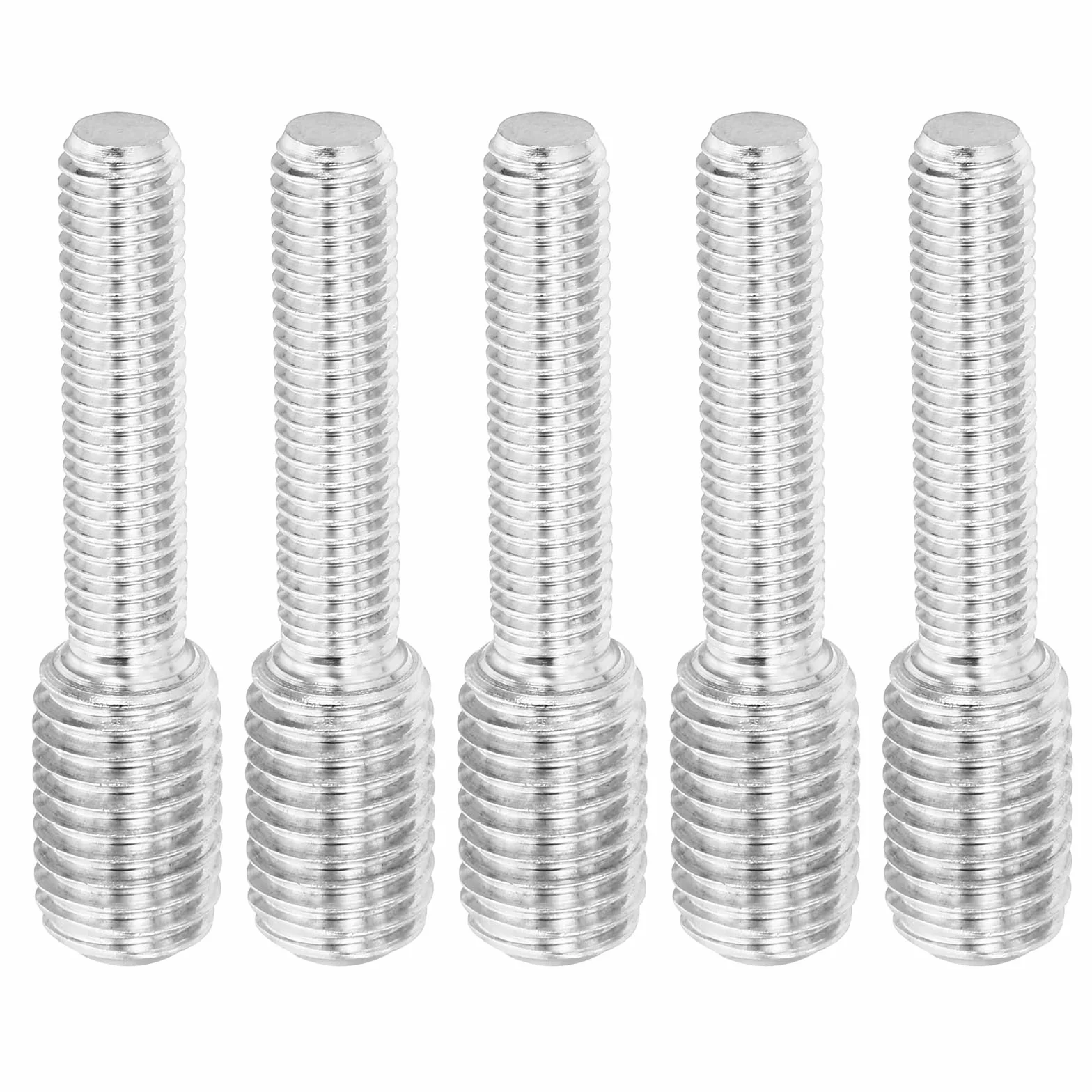 PATIKIL M8 x M12 x 55 Śruba z podwójnym końcem z gwintem, 5 szt. 304 ze stali nierdzewnej adapter redukcyjny do sprzętu meblowego, długość 55 mm