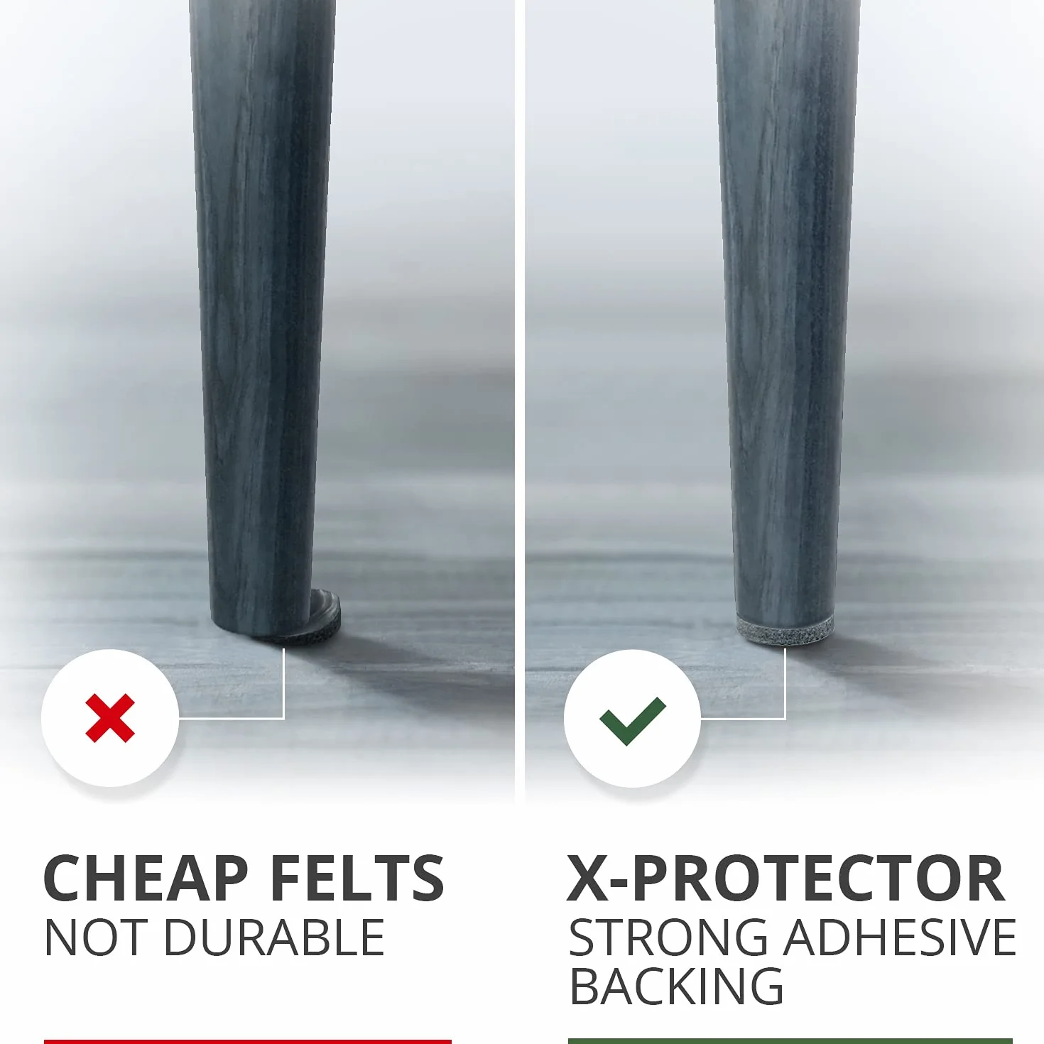 Filcowe podkładki meblowe X-PROTECTOR 235 PCS Premium Samoprzylepne podkładki - Filcowe podkładki do Nóżki mebli - Najlepsze podkładki meblowe - Chroń swoje podłogi z drewna i laminatu!