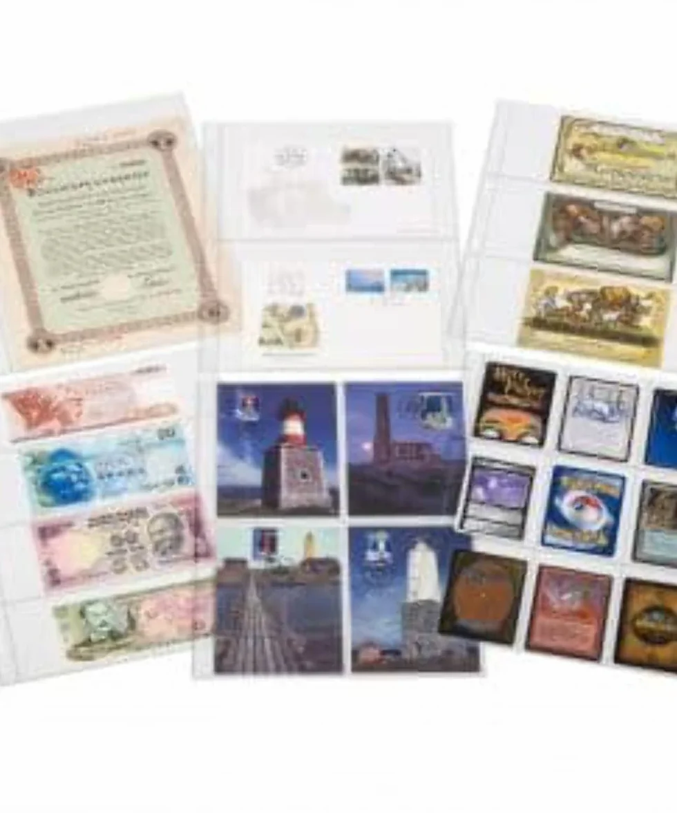 Leuchtturm 358075 przezroczyste koszulki z tworzywa sztucznego SH 312, 4 poprzeczne kieszenie na banknoty i banknoty kolekcjonerskie - opakowanie 50 sztuk z polipropylenu