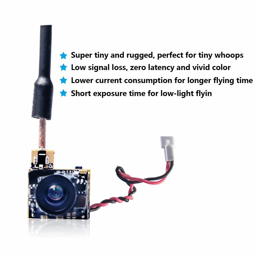 WT05 Micro AIO 600TVL kamera tylko 3,4 g 5,8 GHz 25 mW Nadajnik FPV z anteną dipolową mosiężną Combo do drona FPV Quadcopter