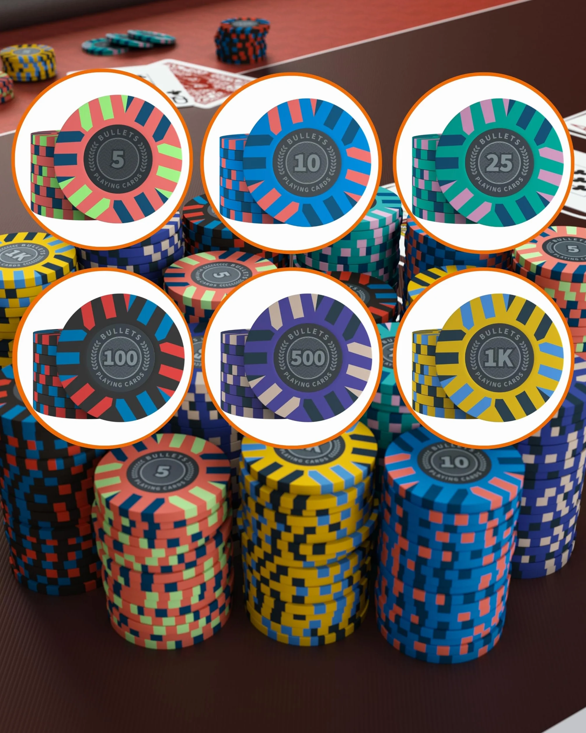 Salvatore Clay Poker Chips 25 szt. 4 cm 10 g Zestaw do Pokera