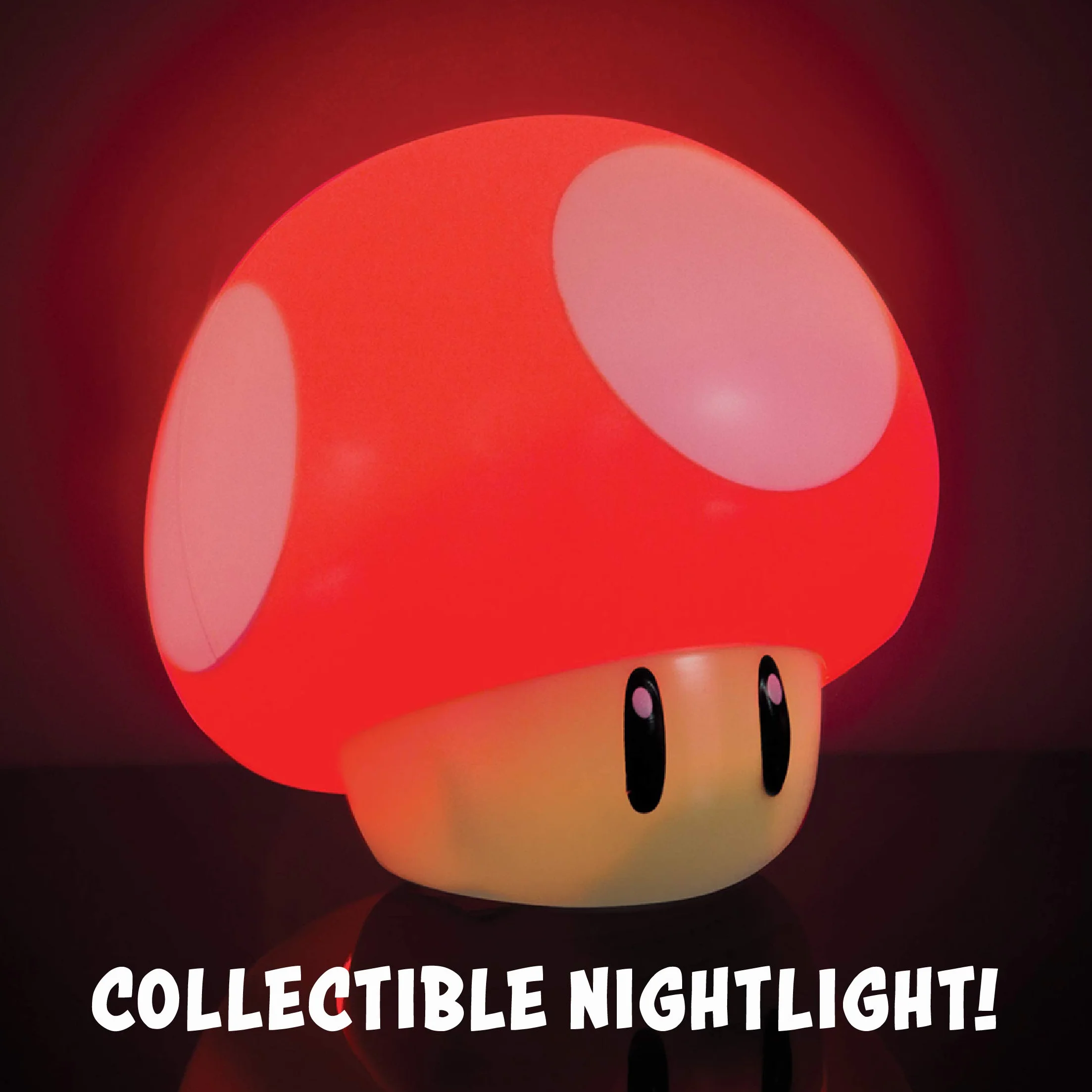 Super Mario Brothers Mushroom lampka na figurę, oficjalnie licencjonowany produkt filmowy kolekcjonerski z dźwiękiem, prezent dla chłopców, akcesoria do pokoju dziecięcego