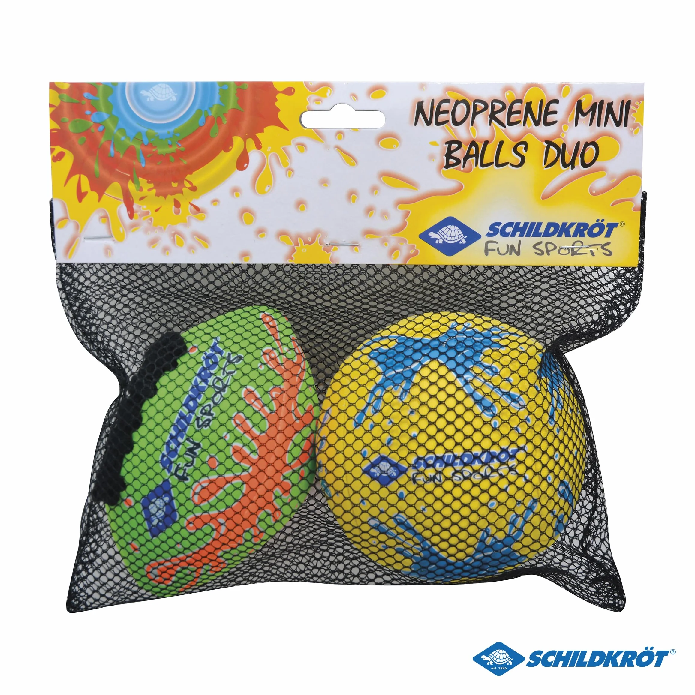 Schildkröt® Zestaw mini piłek, zestaw składający się z 1 siatkówki i 1 futbolu amerykańskiego, Ø 9 cm, poręczny i odporny na słoną wodę, idealny na plażę i wodę, 970282