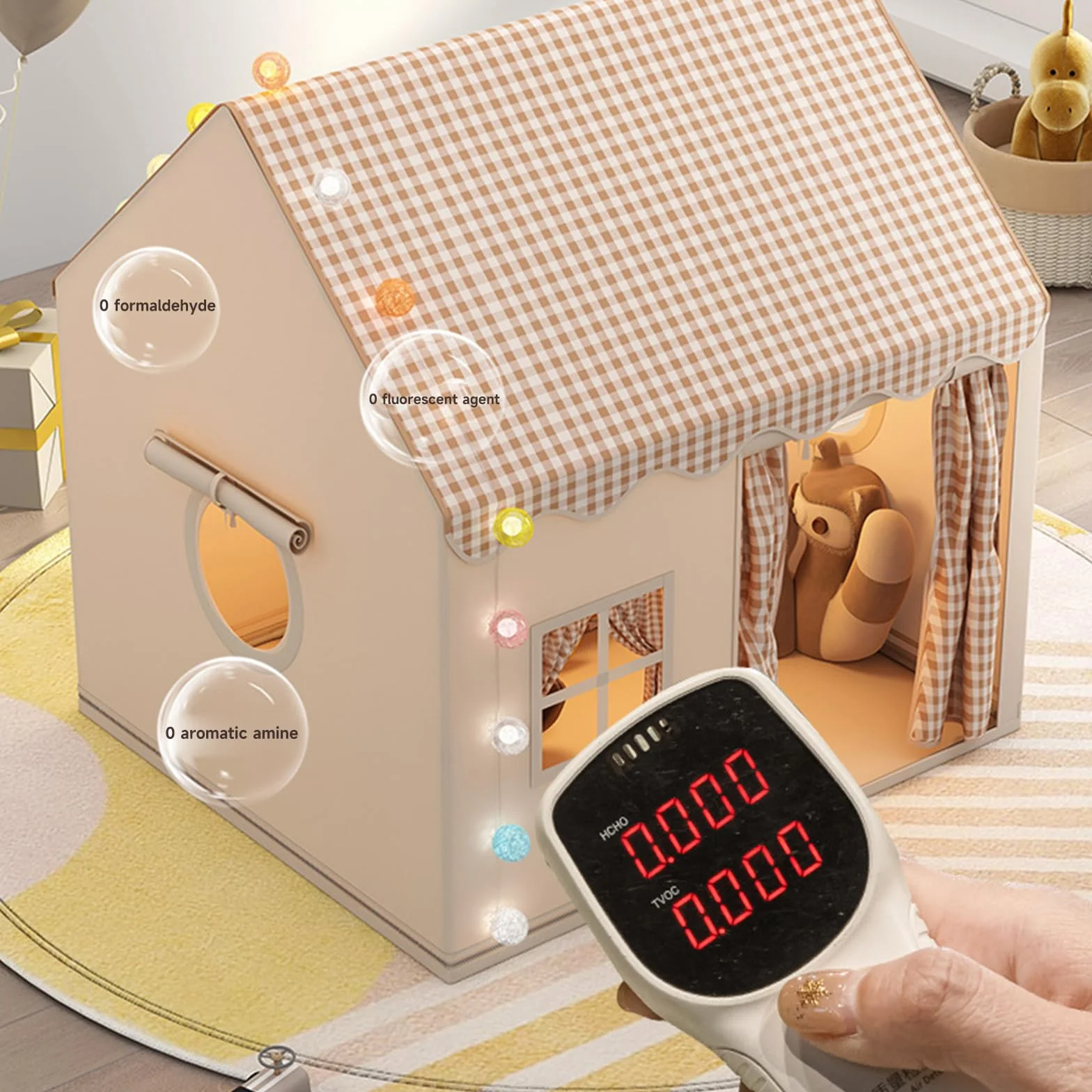 Namiot dla zabawy i dziecięcego pokoju, przytulny domik z światłami i matą, namiot księżniczki, kids play tent