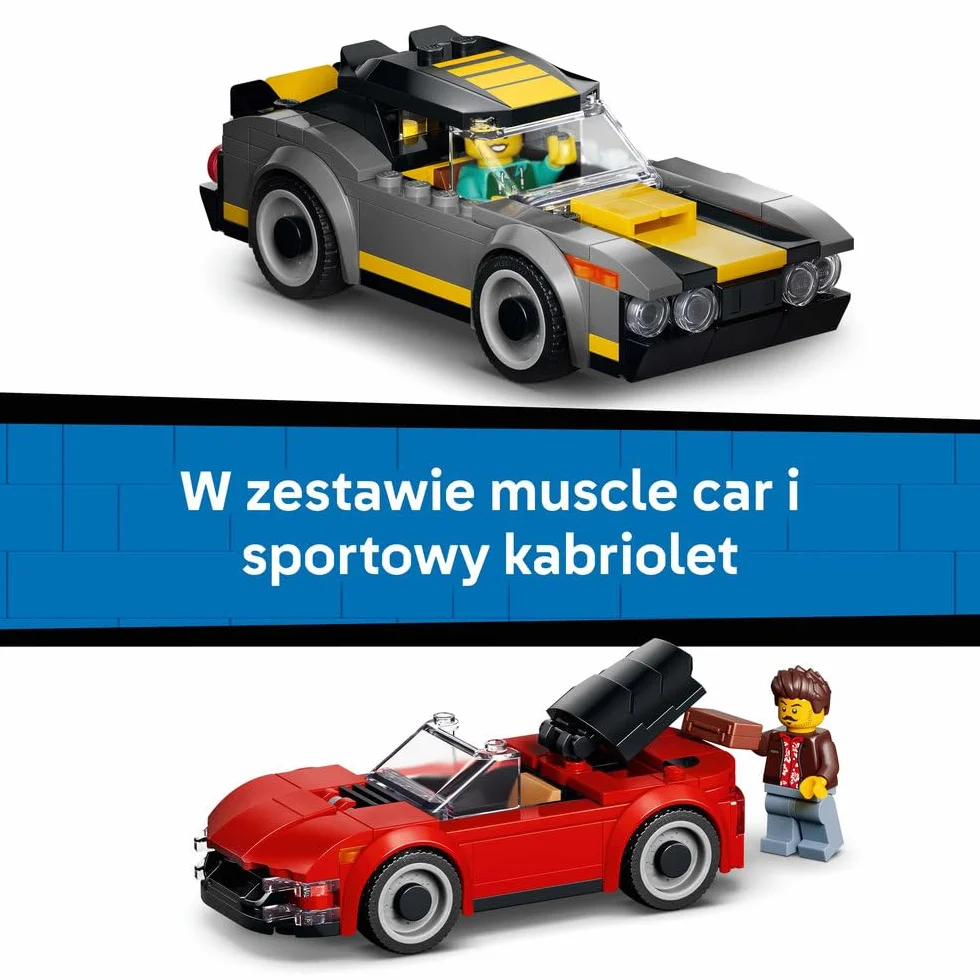 LEGO City Automatyczna myjnia samochodowa, zabawka konstrukcyjna dla dziecka, zestaw z 2 samochodami, pomysł na prezent dla chłopca lub dziewczynki od 6 lat 60497