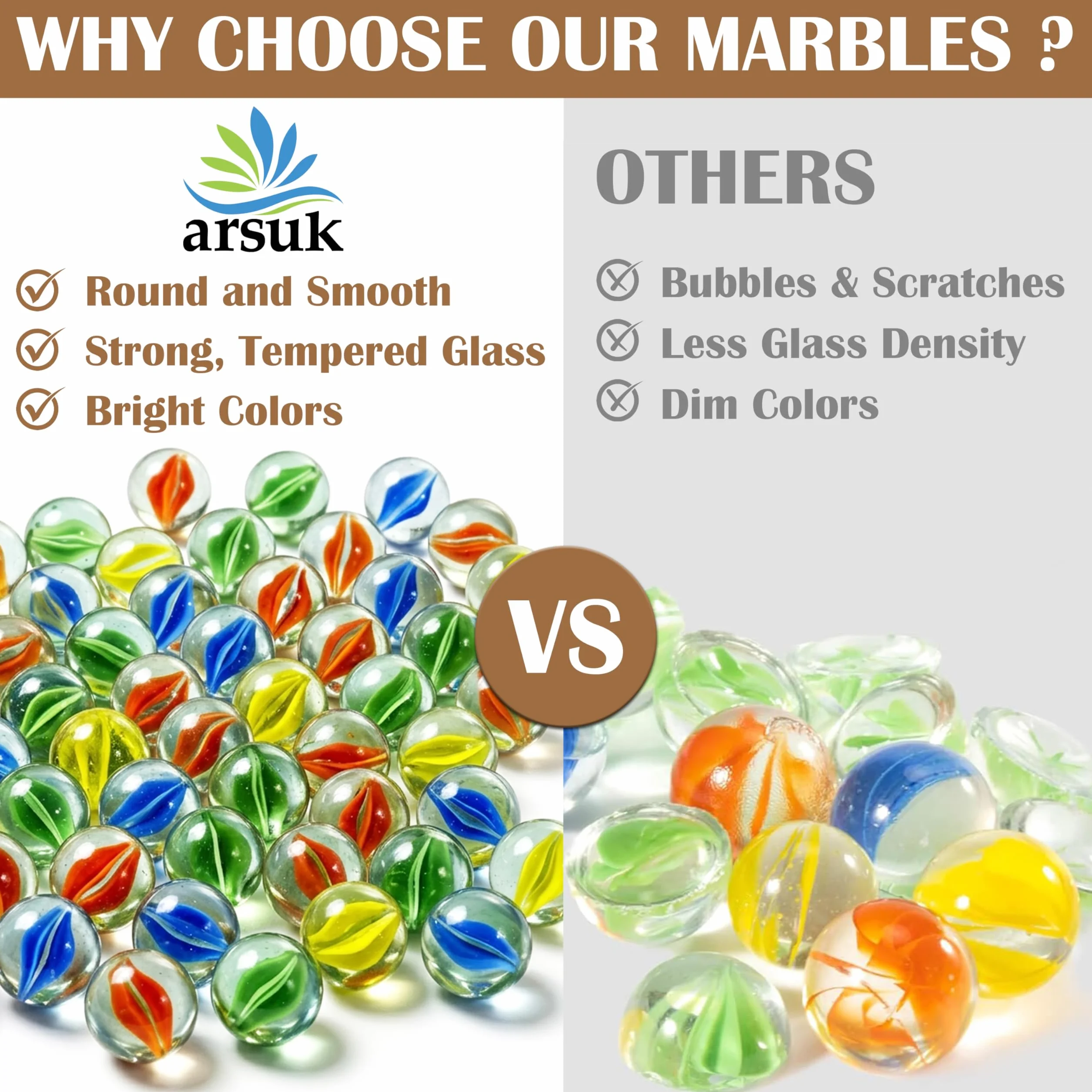 ARSUK Cat's Eye szklane murmeln ochrona przed uszkodzeniami zabawek sportowych i outdoorowych (kolor Marbles_40 szt.