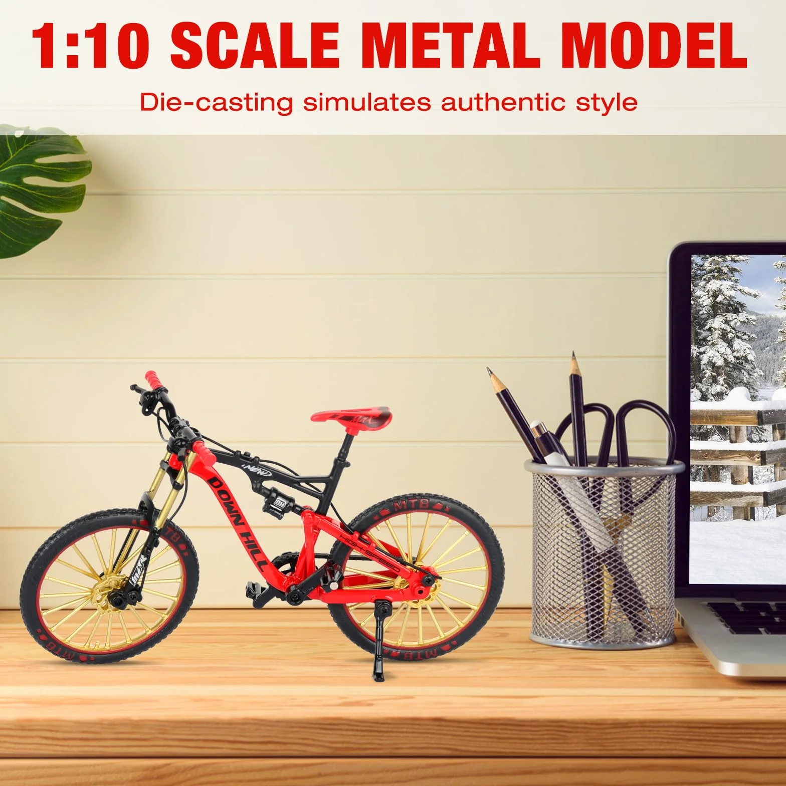 Model roweru górskiego 1:10 na palec Bend czerwony