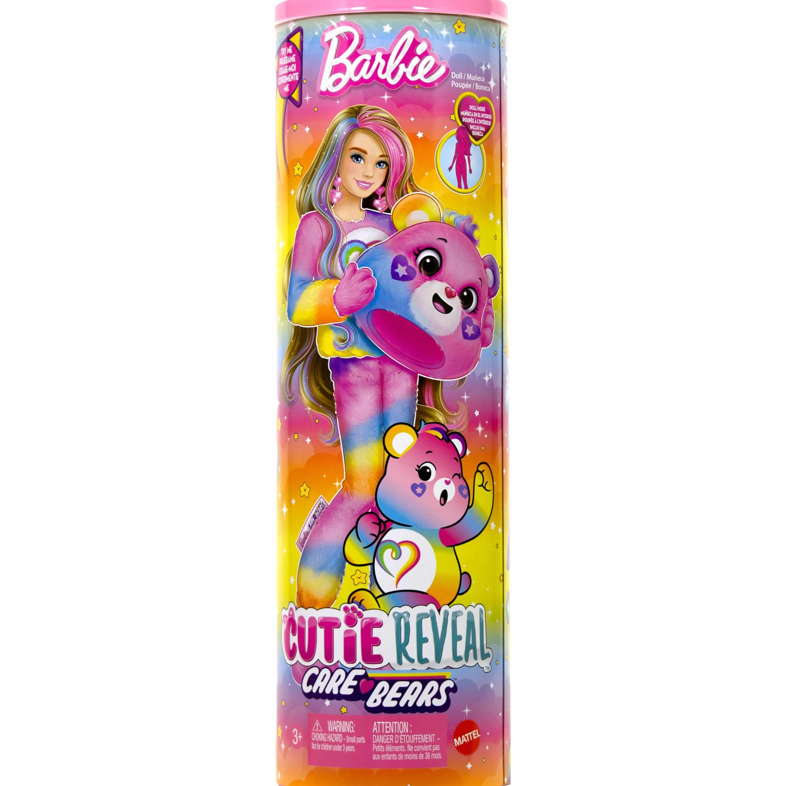 Barbie Cutie Reveal Lalka i akcesoria Troskliwe Misie Seria 2 Zestaw z lalką w kostiumie Misi Bliskie Serce i z 10 niespodziankami, w tym zmianą koloru i minimisiem, zabawka 3+, JFV60