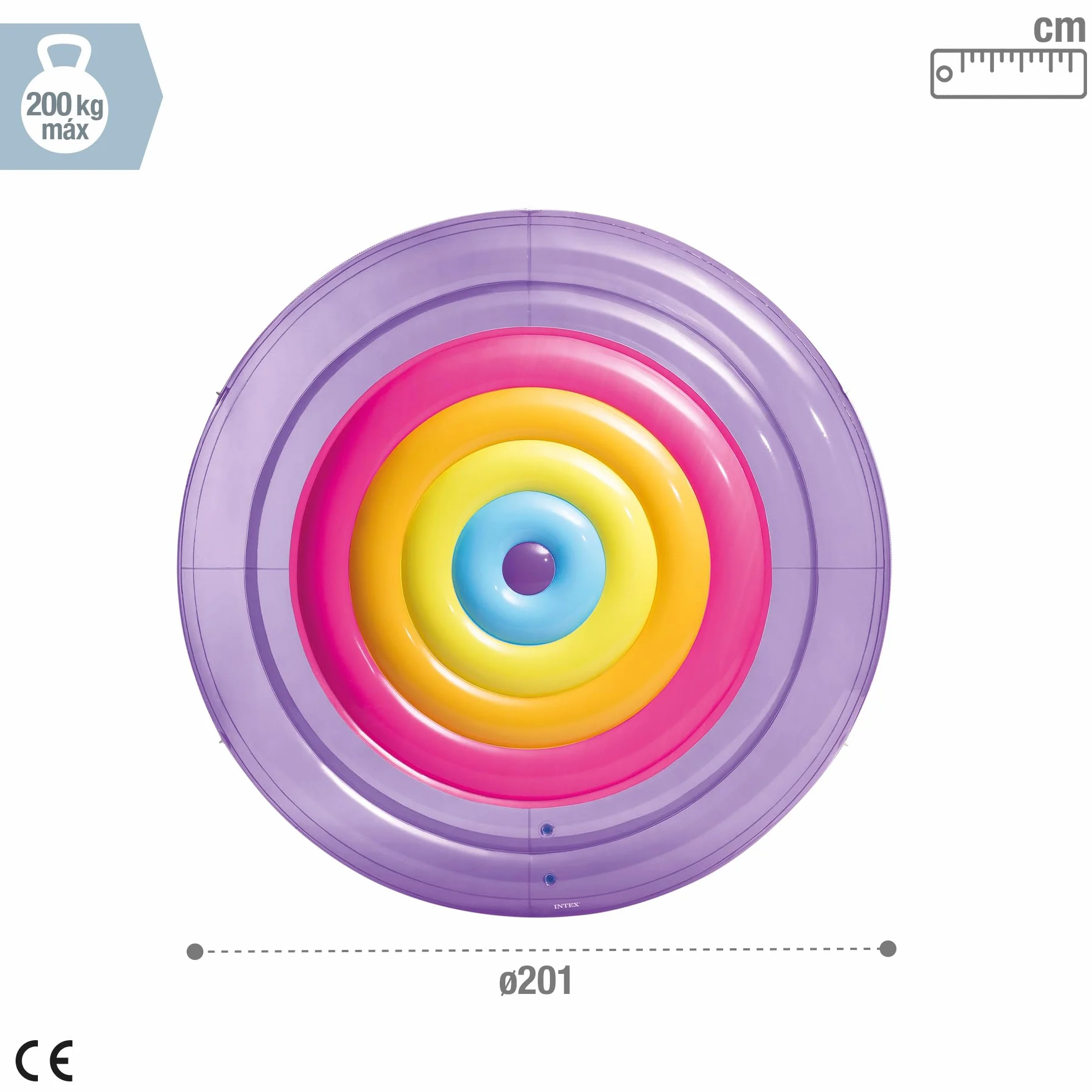 Intex Rainbow Fiesta Island Inflated Size 2.01m x 24cm