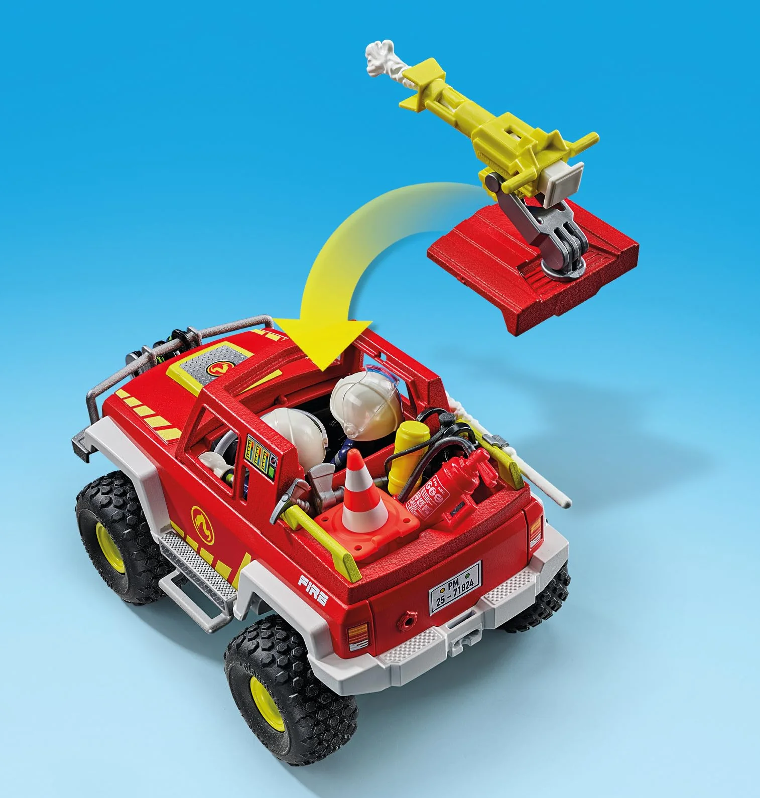 PLAYMOBIL | Action Heroes | Ciężarówka strażacka | Samochód strażacki | Auto zabawkowe | Zabawka dla dzieci od 4. roku życia | 71824