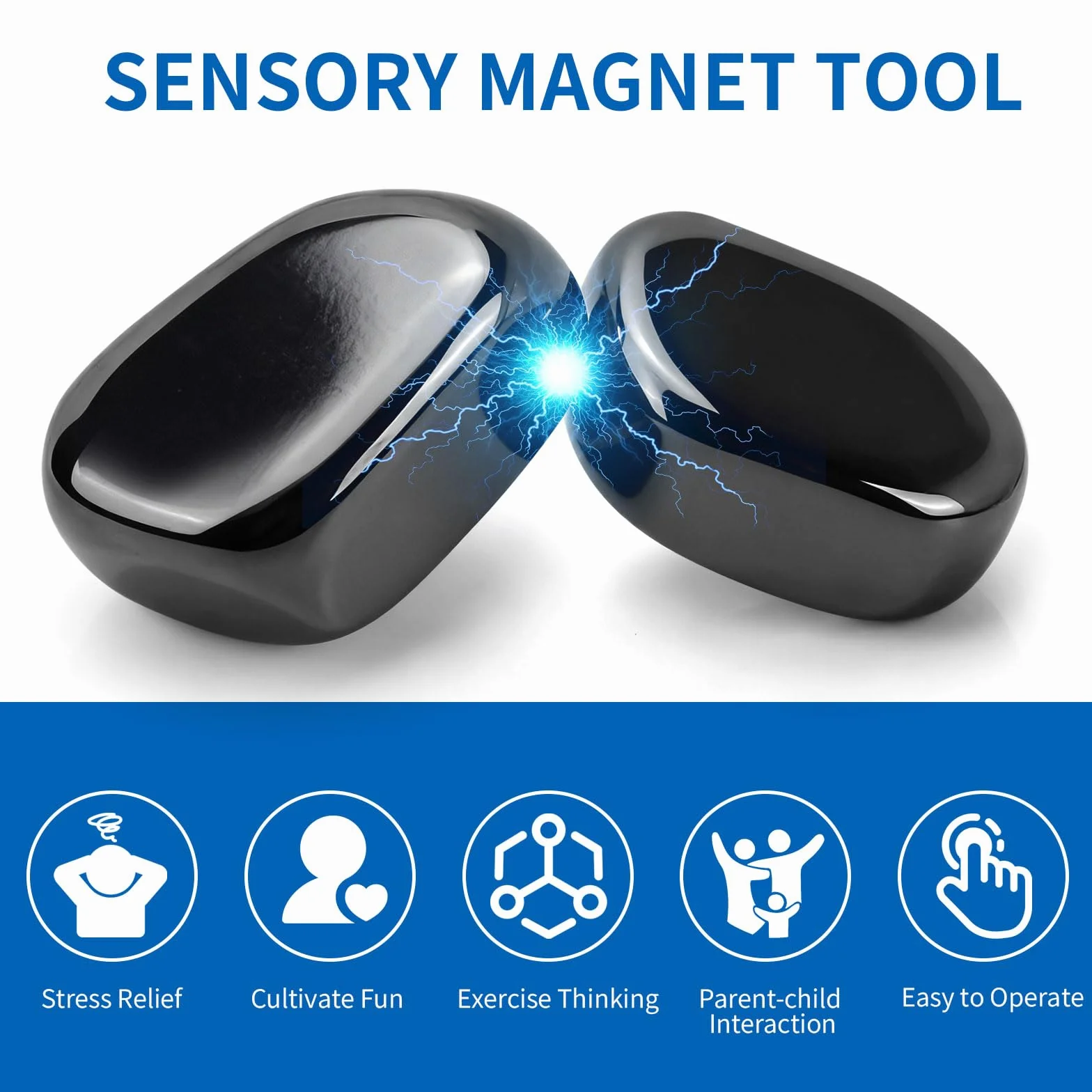 60 sztuk nieregularnych kamieni, magnesy magnetyczne z hematytu, ASMR, magnesy hematytowe, kulki antystresowe i kreatywna zabawka konstrukcyjna na spotkania rodzinne, kemping, do biura
