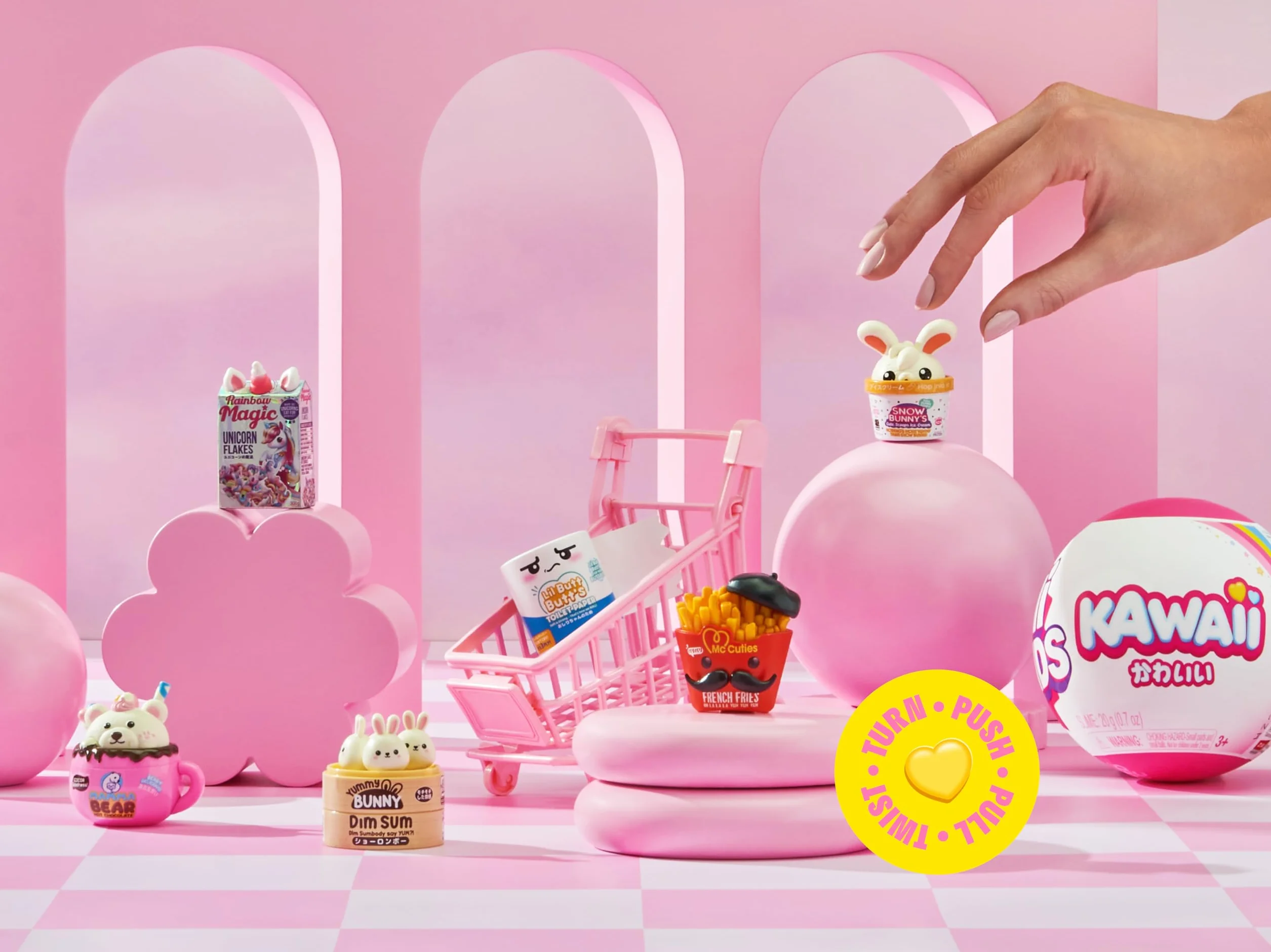 Mini Brands Kawaii Capsule firmy ZURU, Surprise Kawaii kolekcjonerskie minis, opakowanie ślepe, przedmioty kolekcjonerskie o tematyce japońskiej (2 kapsułki)