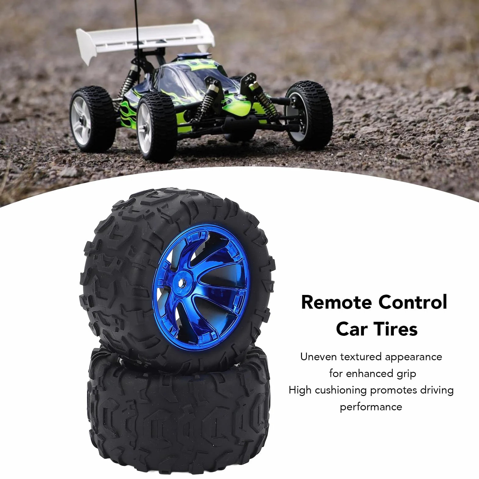2PCS RC Koło Opony, Gumowe Opony Oponowe Plastikowe Piasty kół Odporne na Zamiennik Opony dla 1:12 RC Car 144018 3000