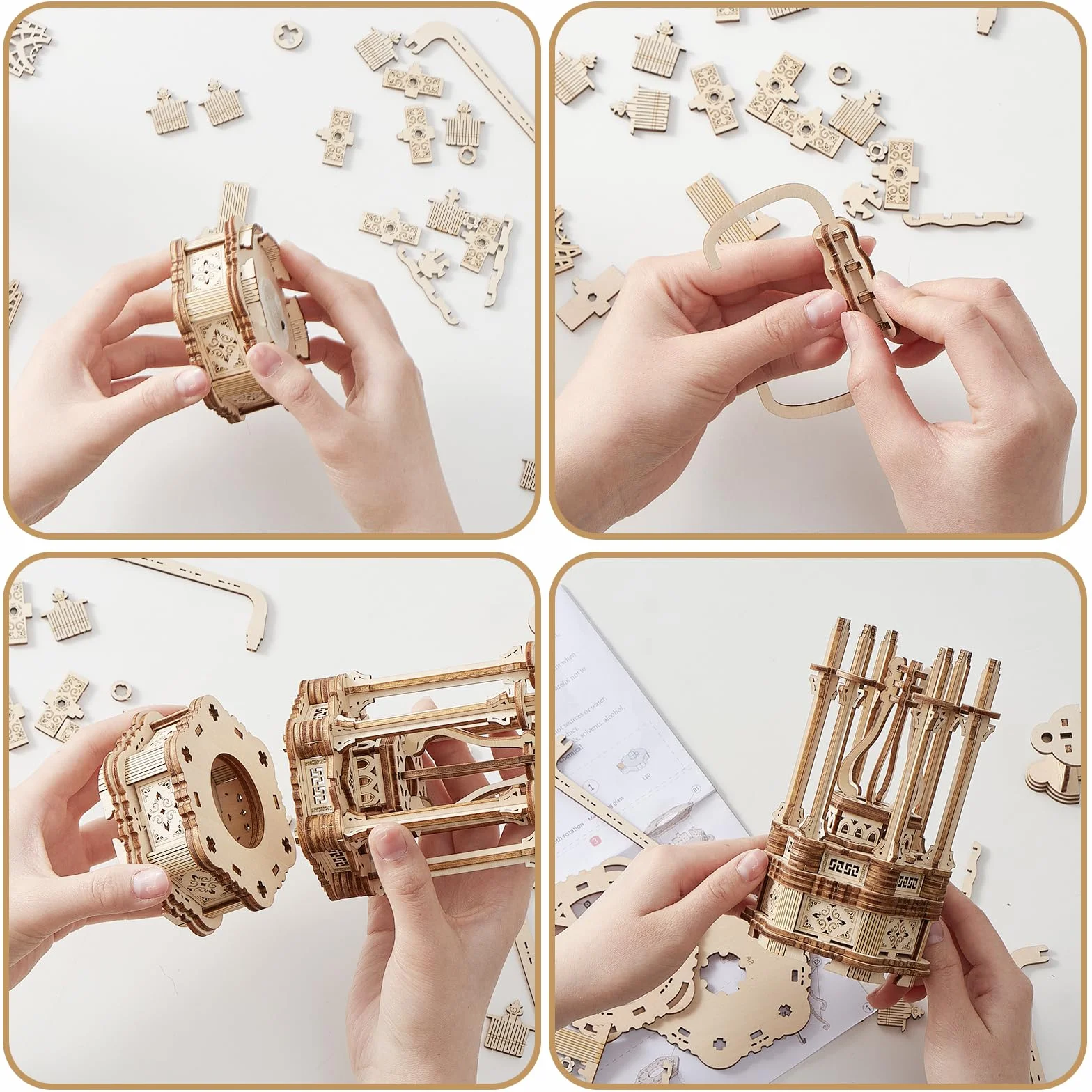 Cuteefun 3D drewniany zestaw modeli dla dorosłych, latarnia ręczna, mechaniczny zestaw konstrukcyjny, prezent na urodziny, Dzień Ojca, Boże Narodzenie