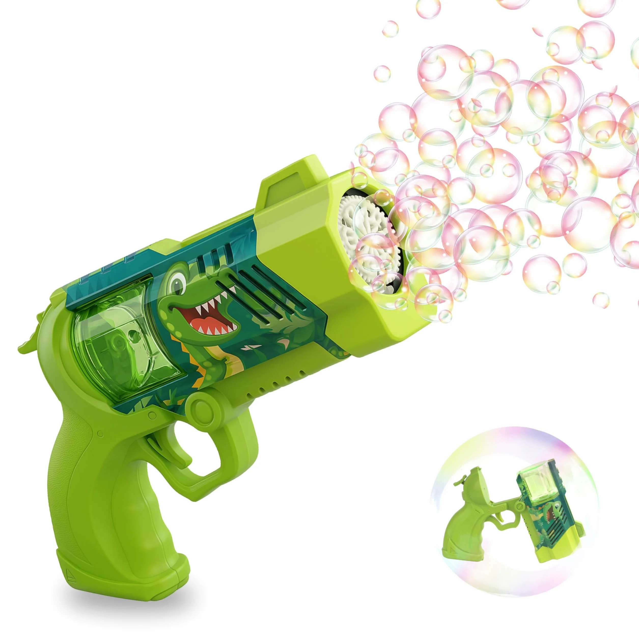 Blubbel Pistolet do Baniek, Maszyna z LED, Zbiornik 80ml, Armata Bańkowa, Powietrzna Bazooka, Prezent dla Dzieci, Na Wesele