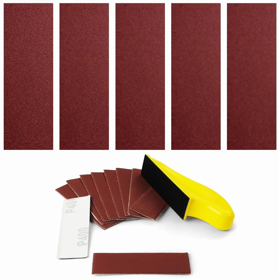 URAQT 131 sztuk papier ścierny, papier ścierny, 40-1000, wodoodporny papier ścierny na sucho i na mokro, odpowiedni do samochodu, kamienia, lakieru, metalu, 9 x 3 cm