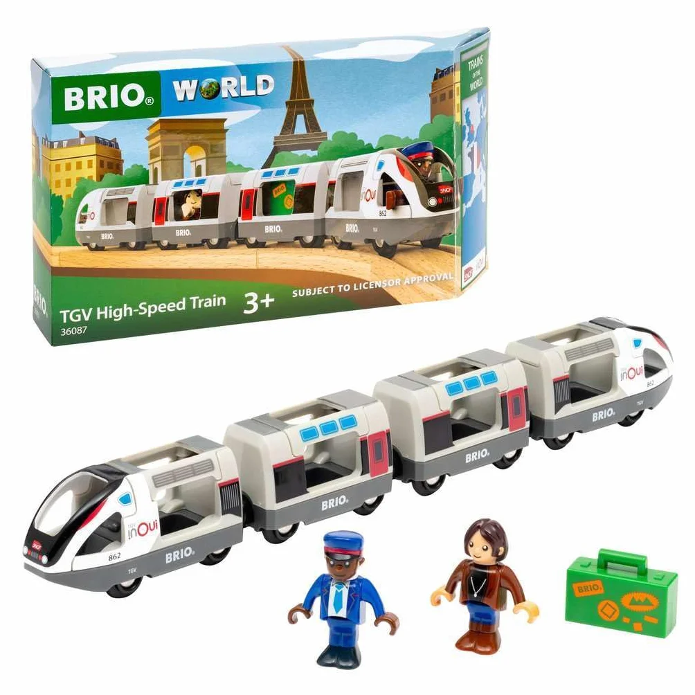 BRIO World - 36087 Trains of the World TGV Hochgeschwindigkeitszug | Spielzeuglok für Kinder ab 3 Jahren