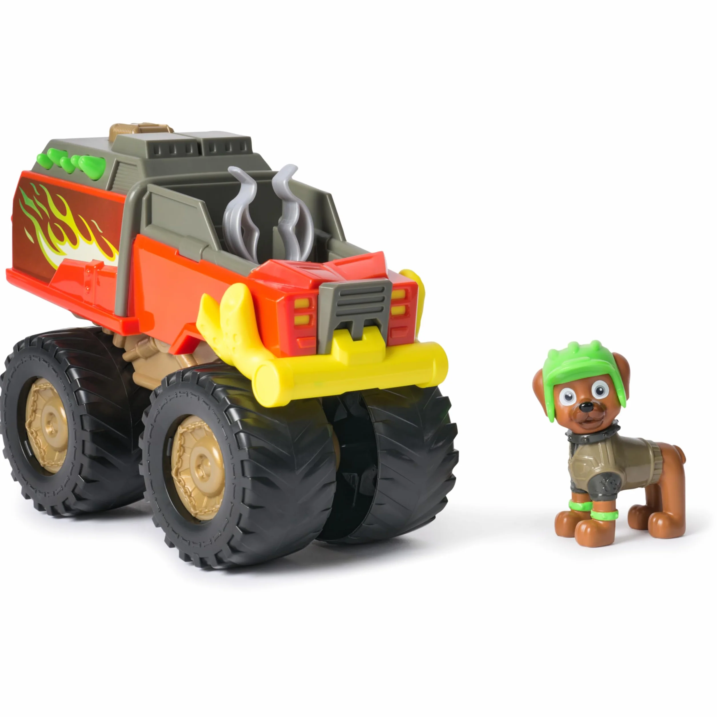 Psi Patrol: Rescue Wheels Monster Truck Boomera, Zabawkowa ciężarówka z transformacją pojazdu i kolekcjonerską figurką, zabawki dla dzieci dla chłopców i dziewczynek w wieku 3+