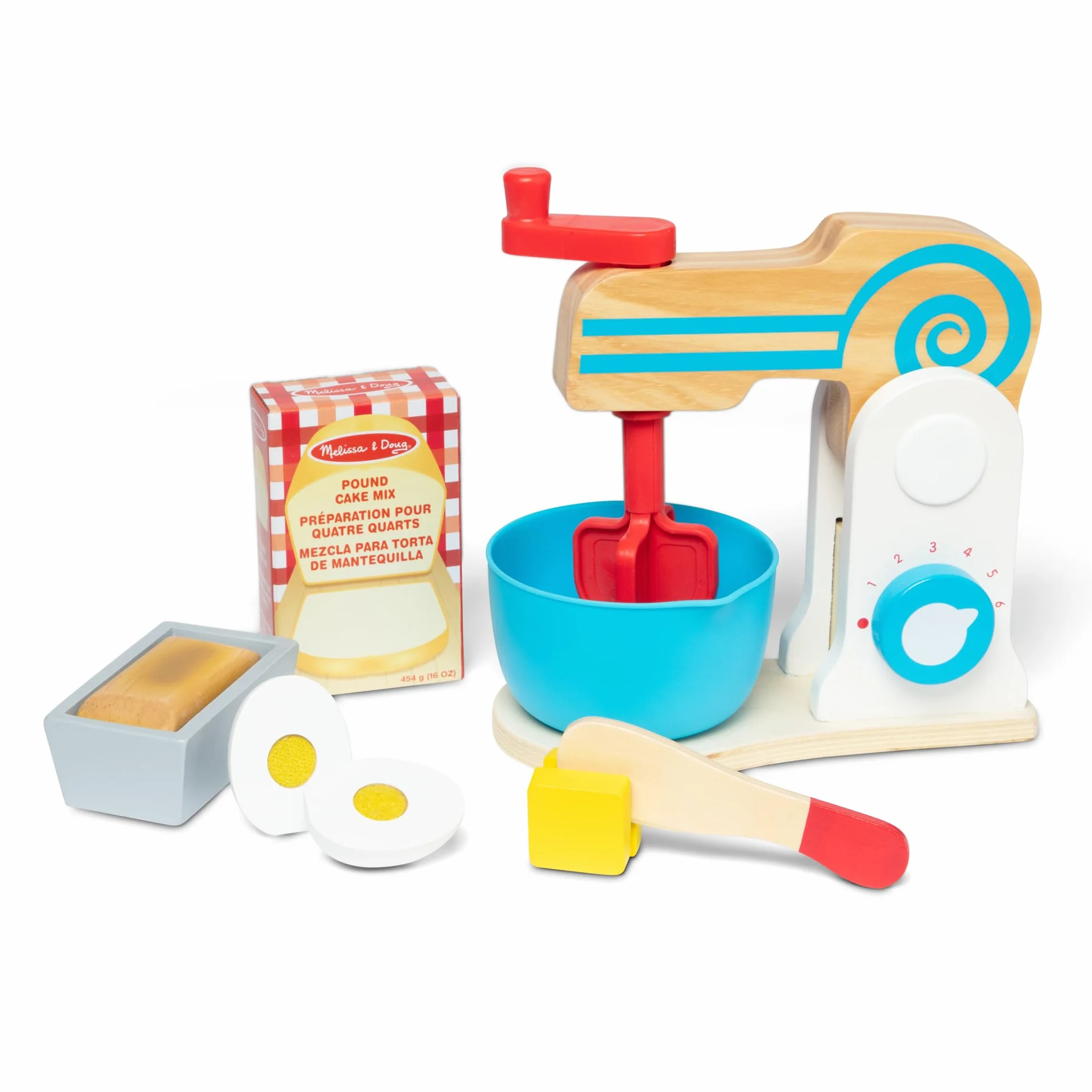 Melissa & Doug Drewniany Zestaw Mikserów do Robienia Ciasta Zabawka dla Dzieci 3+