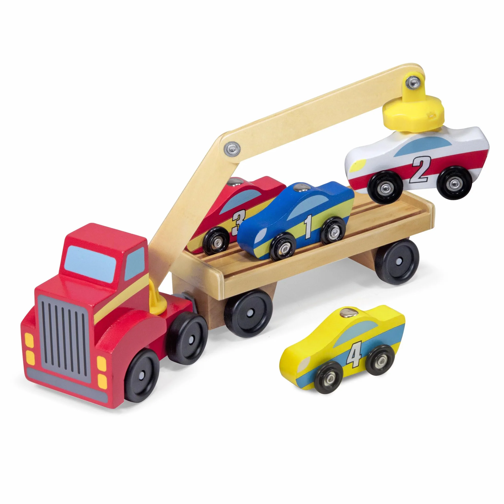Melissa & Doug – laweta z magnetycznym podnośnikiem| drewniane zabawki i pojazdy | ciężarówki i pojazdy | 3+ |