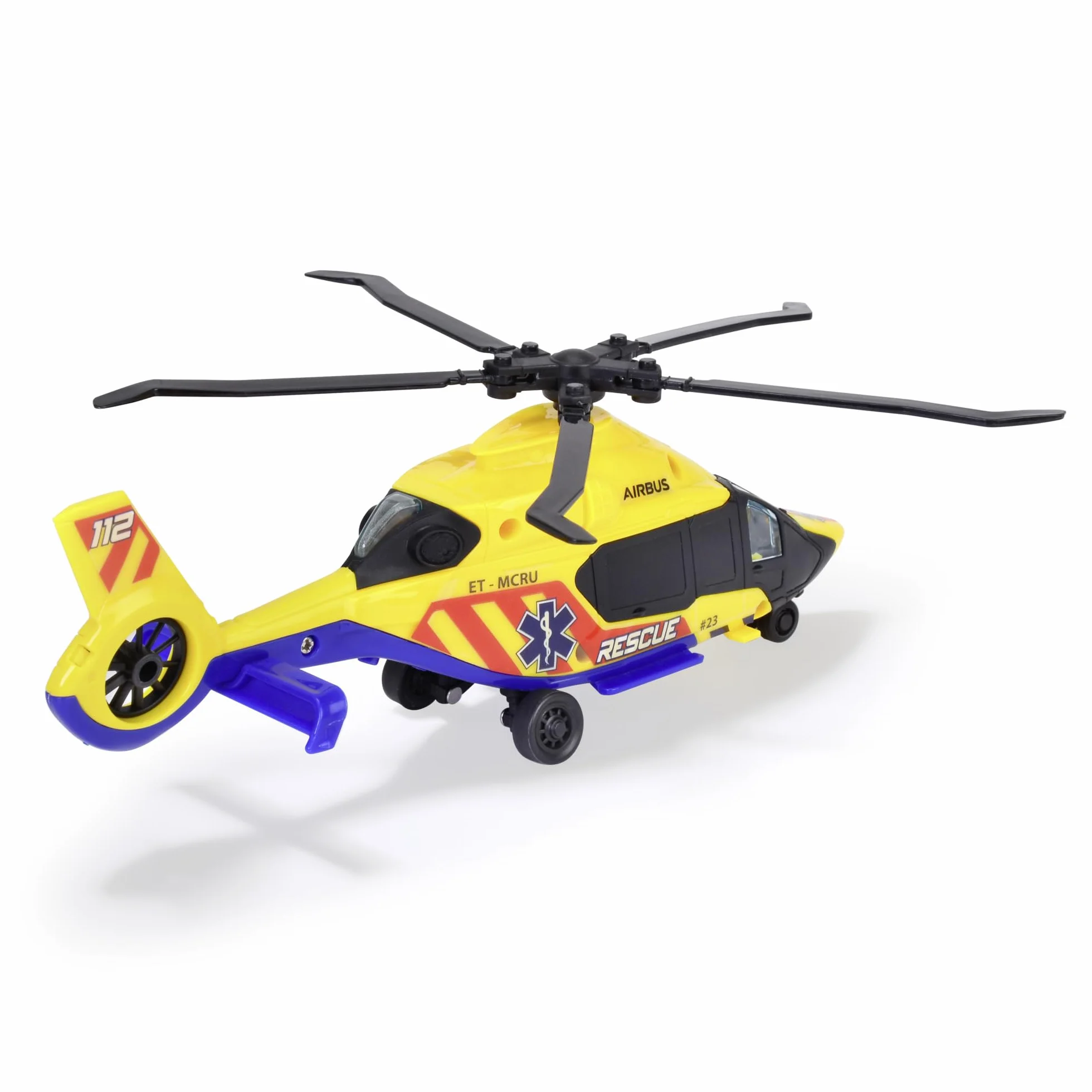 Dickie Toys - Helikopter ratowniczy Airbus H160 (żółty, 23 cm) z wysokiej jakości śrubami (ultra cichy i długi czas pracy) – zabawka helikopter dla dzieci od 3 lat