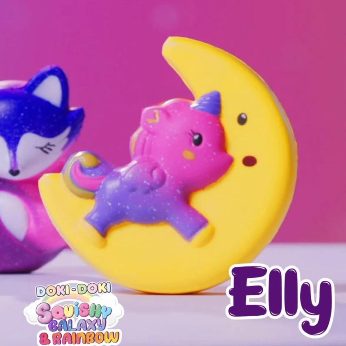 Sbabam, Doki Doki Squishy Galaxy and Rainbow, gry dla dzieci z kioskiem, zabawki Squishy, małe miękkie gumowe lalki, zestaw 3 saszetek, pomysły na prezenty dla dzieci, od 3 lat