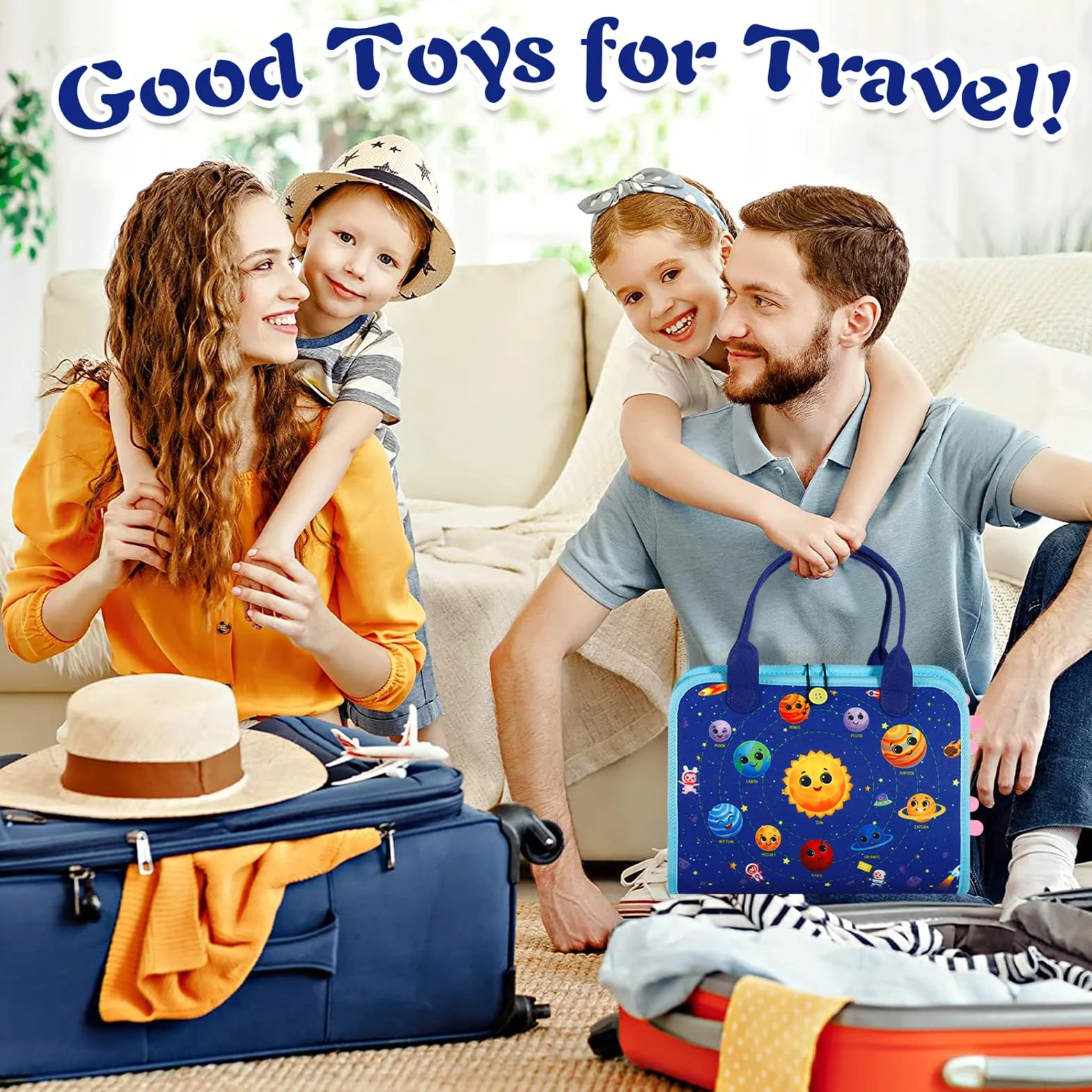 Busy Board para Niños,Juguete Educativo Montessori 9en1,Tablero Sensorial de 5 Capas en Fieltro Suave,Aprendizaje de Habilidades de Vida y Motricidad Fina,Juguete Portátil para Viajes,Regalo 1-5 Años