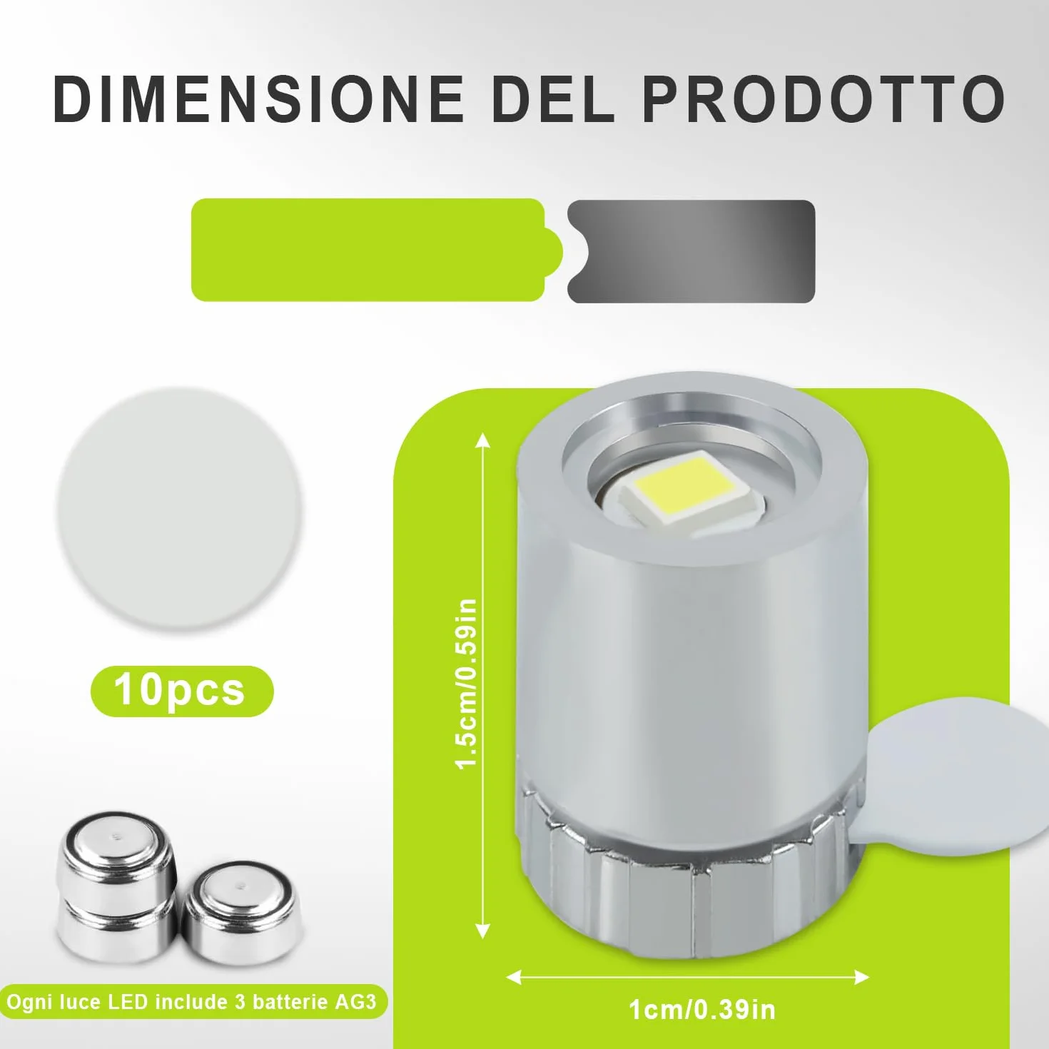 LATRAT 10 sztuk Mini białe diody LED, małe diody LED z bateriami, małe miniaturowe diody LED do dekoracji na przyjęcie urodzinowe do baru DIY domek dla lalek, białe światło