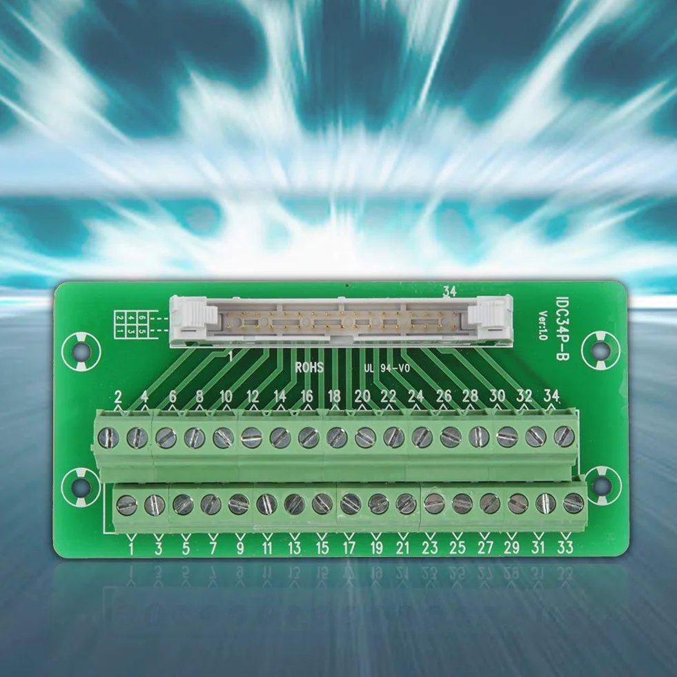 IDC34P 34Pin Steckerleiste Breakout Board Terminal Block Stecker PLC Schnittstelle mit Halterung PCB träger.