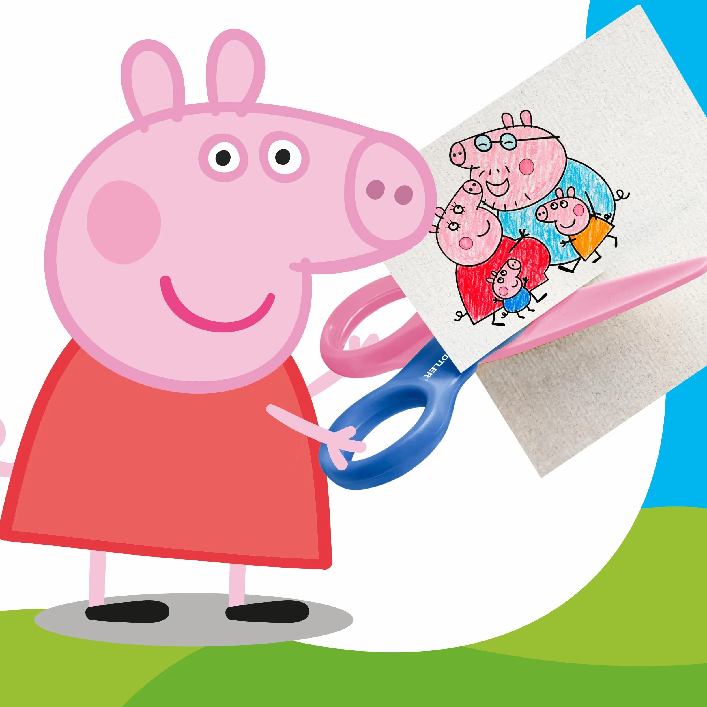 STAEDTLER Świnka Peppa x Noris Nożyczki bezpieczeństwa dla małych dzieci 2+ zajęcia artystyczne 965 40BKL1