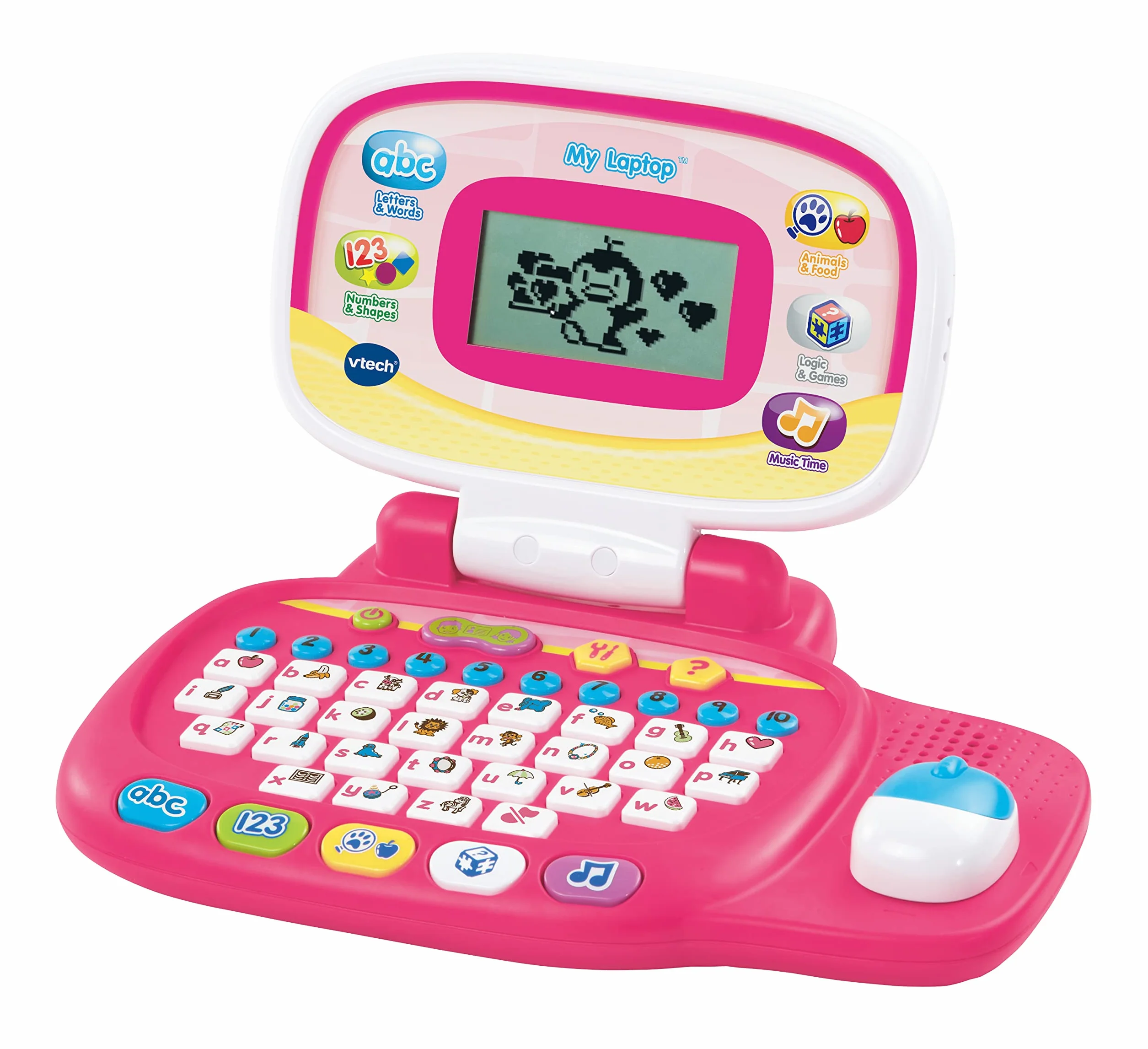 VTech Interaktywna edukacyjna zabawka komputerowa dla dzieci w wieku przedszkolnym z 30 aktywnościami, odpowiednia dla dzieci w wieku 3, 4, 5+ lat, chłopców i dziewcząt, różowa, wersja angielska