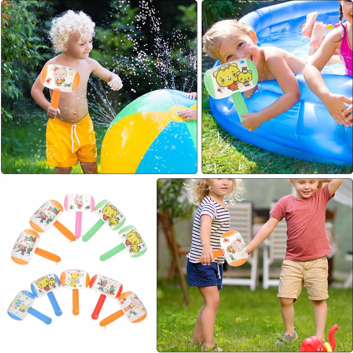 8kawałki Inflacyjnych Młotków z Dzwonkiem Funny Inflatable Hammer Do Imprez i Gier Idealny Urodziny i Festiwale Bezpieczne i Wytrzymałe Akcesoria Zabawowe