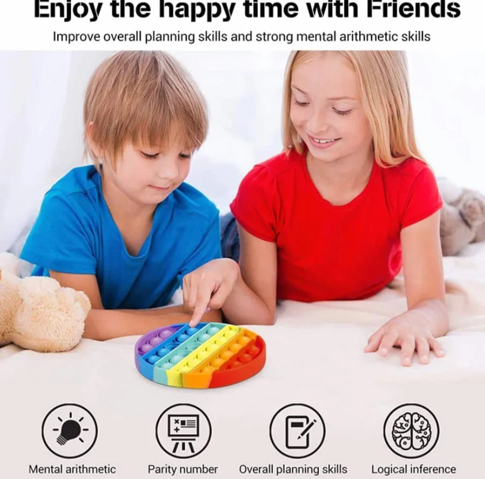 Nuyoah Push-Pop Pop Bubble sensoryczna zabawka sensoryczna Fidget Toy 3 sztuki, redukuje stres i lęk, specjalne potrzeby, łagodzenie lęku