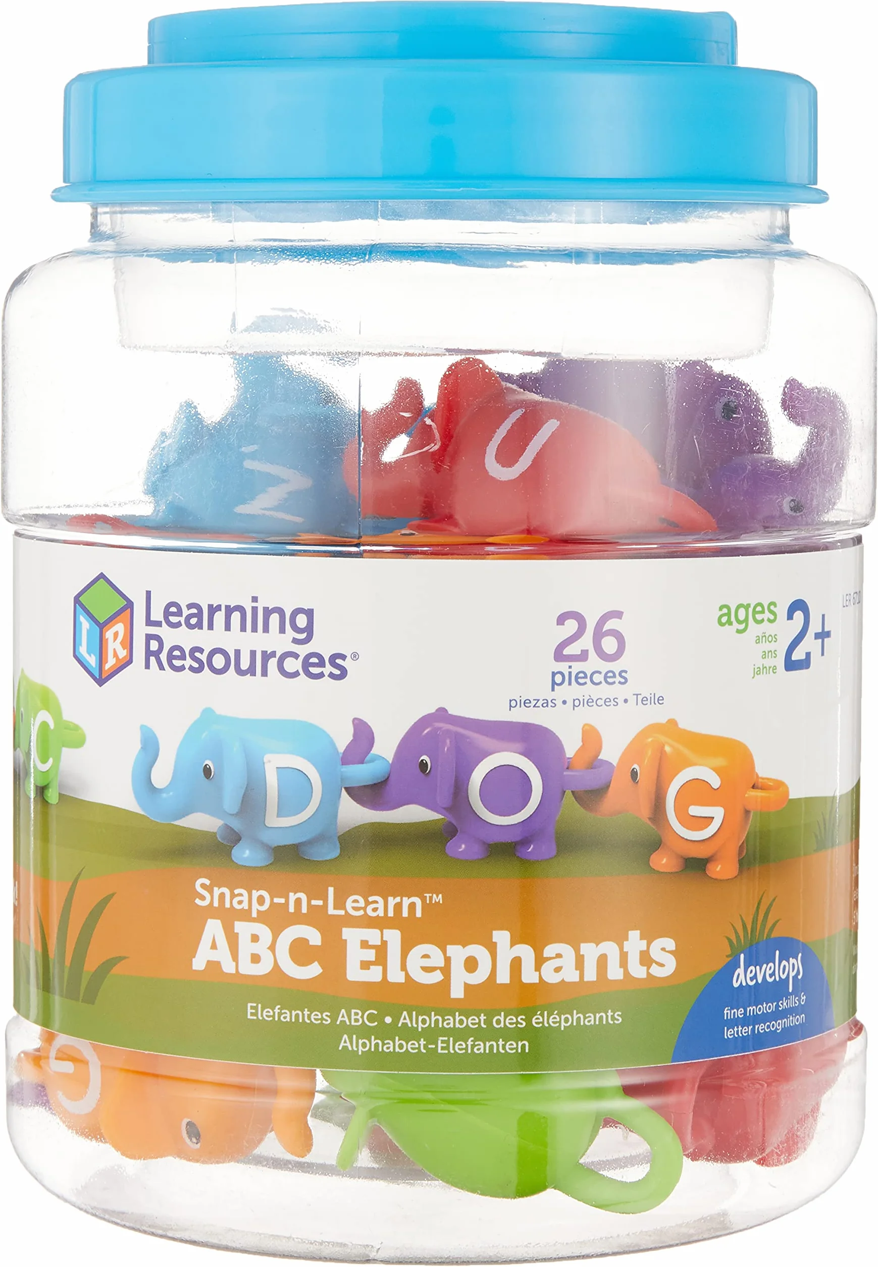 Learning Resources Snap-n-Learn ABC Słonie 26 Kawałek Zestaw