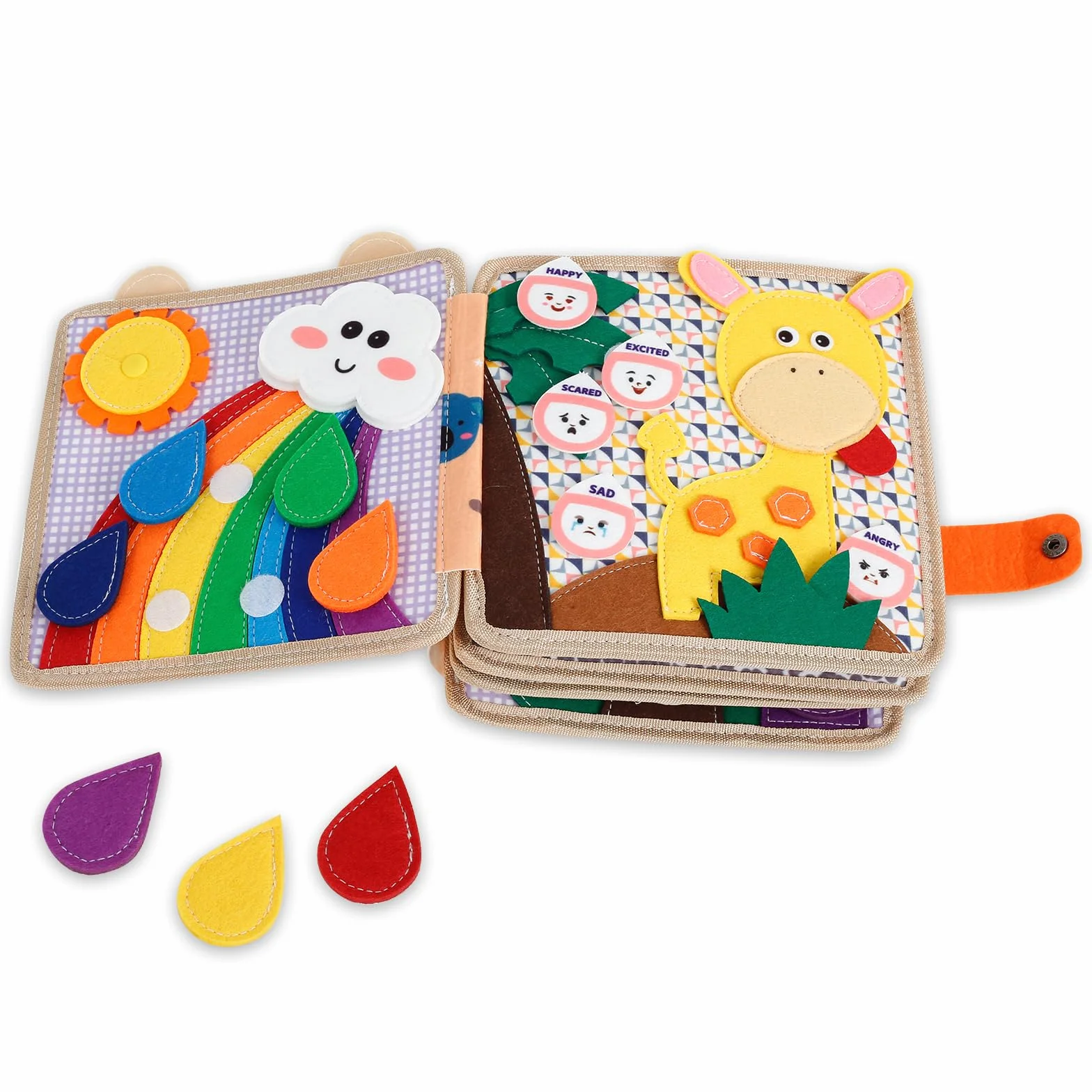 Zabawka Busy Board z miękkiego filcu, książeczka z filcu 3D Montessori dla niemowląt z miękkiego materiału, motoryka mała, umiejętności życiowe, zabawka edukacyjna dla dzieci od 1, 2, 3 lat, rozwój