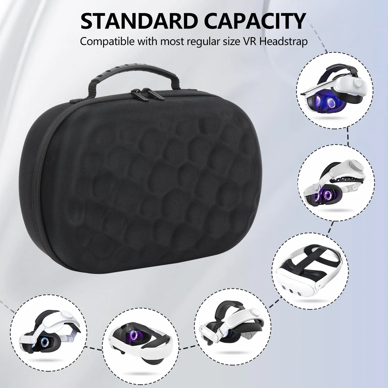 Hard Case for Meta Quest 3S/Quest 3,przenośne etui ochronne do zestawu słuchawkowego dla graczy Meta Quest 3S/Quest 3 i akcesoriów Touch Control,ochrona przed przypadkowymi uderzeniami,upadkami i