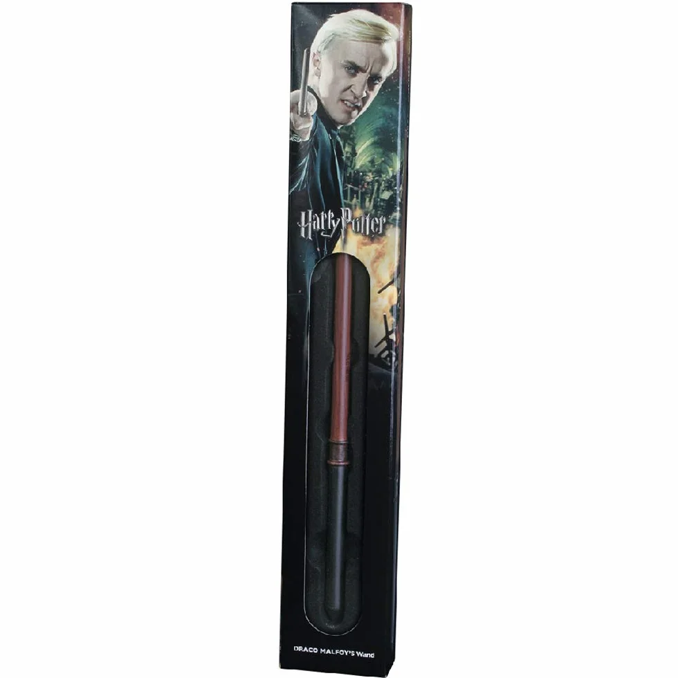 The Noble Collection - Różdżka Draco Malfoya w standardowym pudełku okiennym - 34 cm różdżka świata czarodziejów - zestaw filmowy o Harrym Potterze, rekwizyty do różdżki