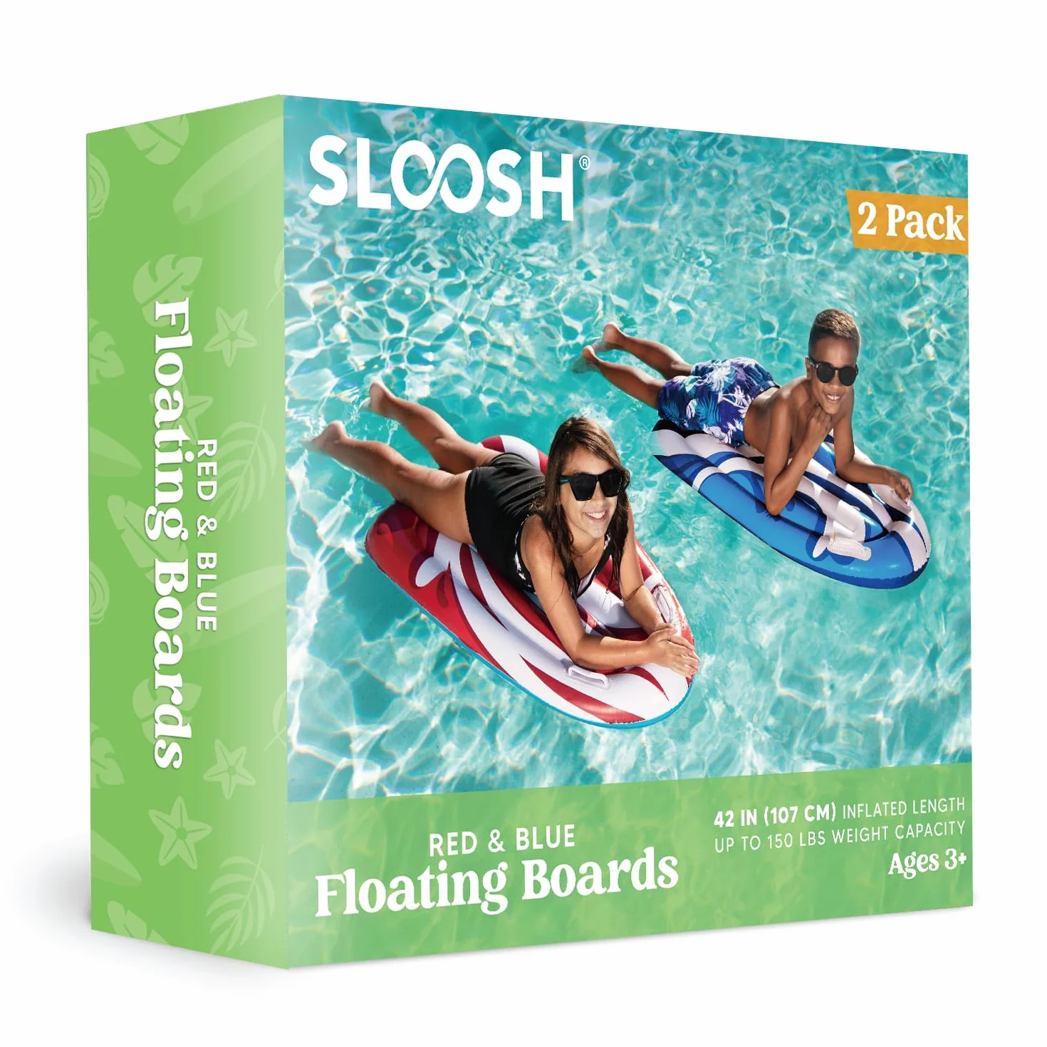 JOYIN Zestaw 2 nadmuchiwanych bodyboardów do zjeżdżalni wodnych, dla dzieci, do nauki pływania, latem, zabawy dla dzieci