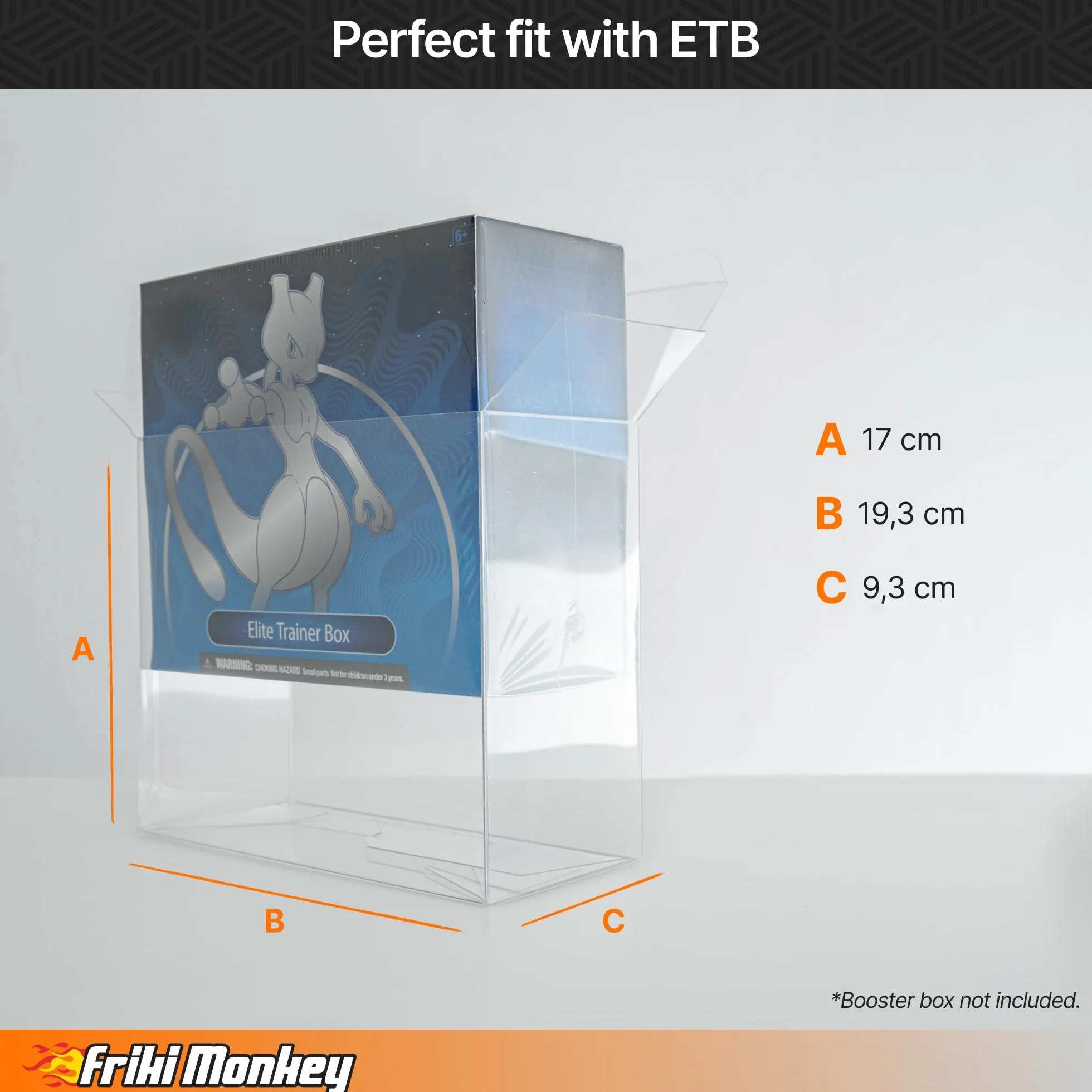 PET Elite Trainer Box 10 sztuk, plastikowa osłona na pudełka ETB 19 x 16,7 x 9 cm, kompatybilna z Pokémon Elite Trainer Box - Sztywny, wytrzymały, odporny na kurz