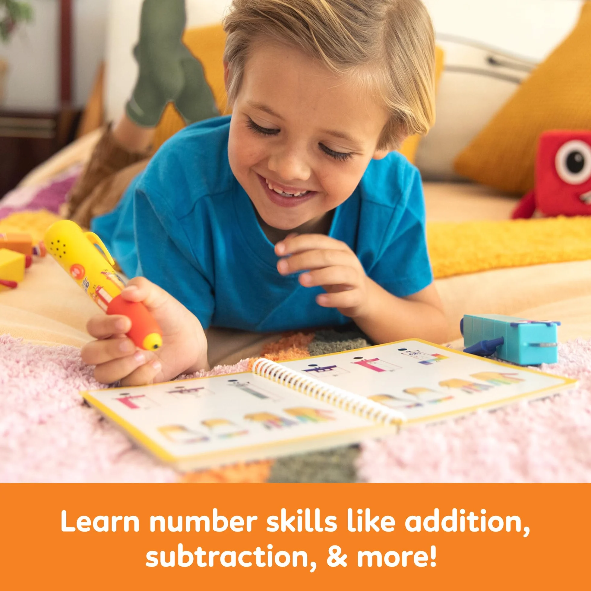 Learning Resources Książka z Zadaniami i Pisak Interaktywny Hot Dots Numberblocks 11–20, Ponad 60 zadań w zestawie, Numberblocks na prezent, Od 5 lat